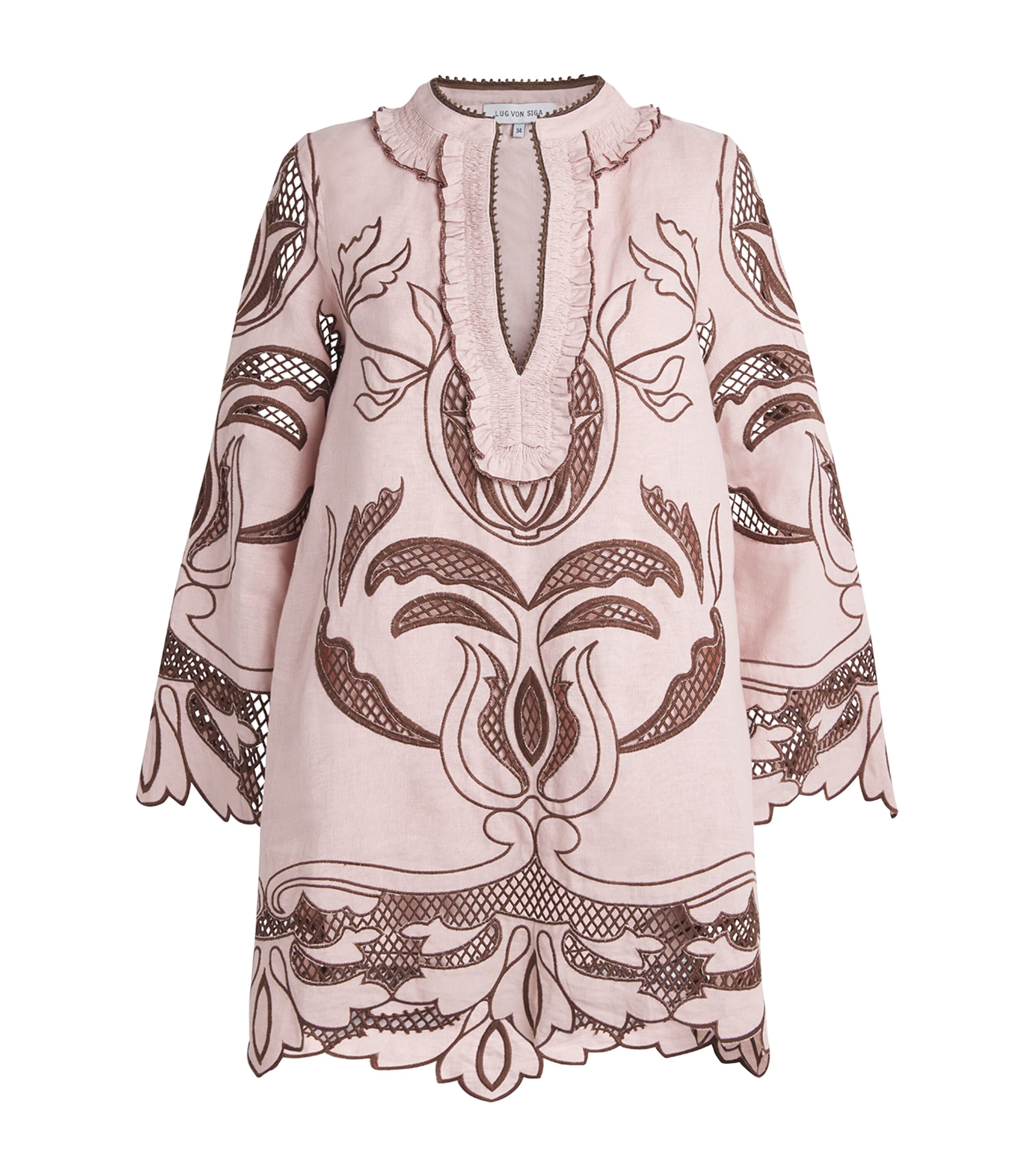Lug Von Siga Linen Printed Tess Tunic Top In Pink