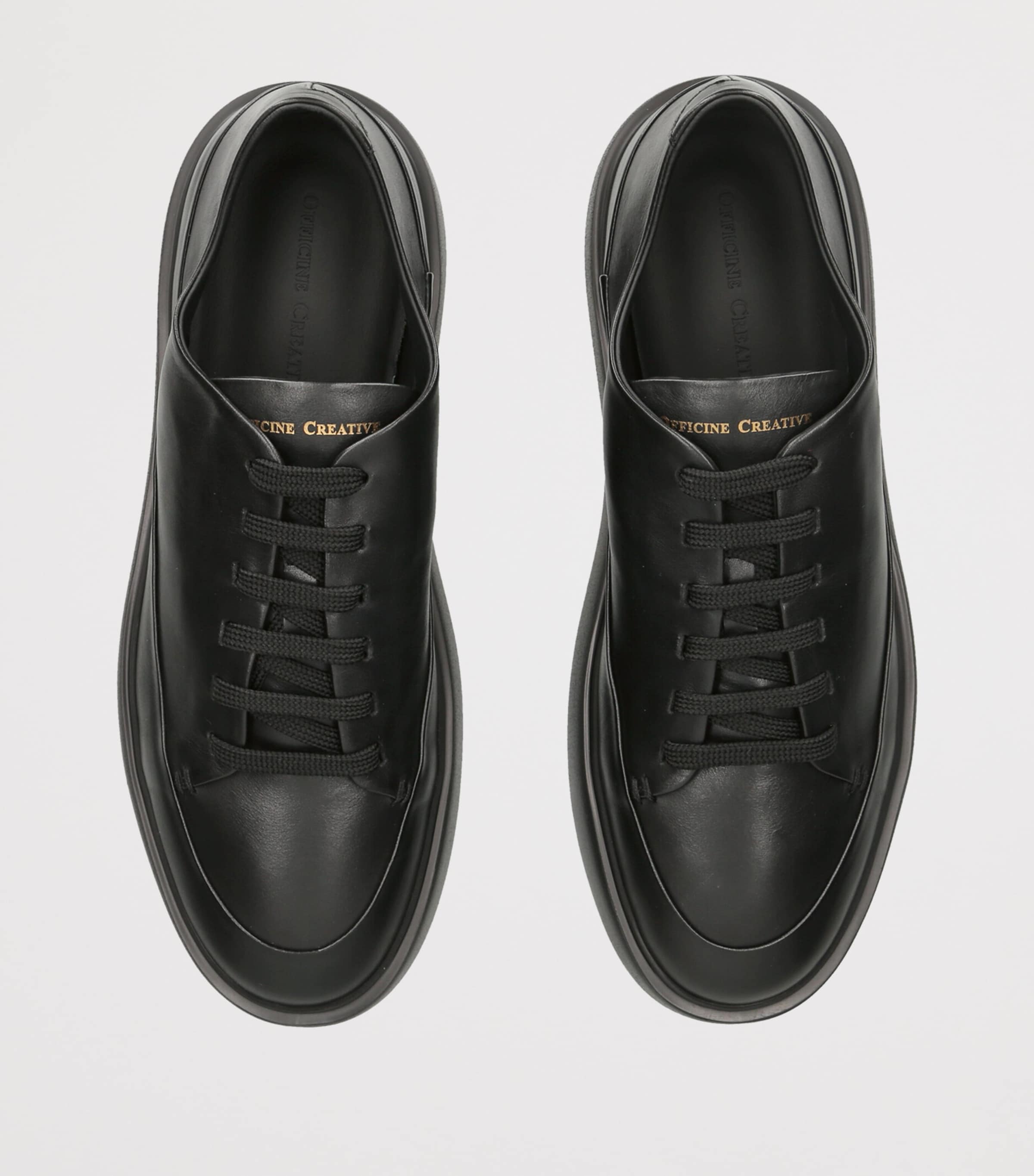 Officine Creative Leather Release Sneakers Black Image 3
