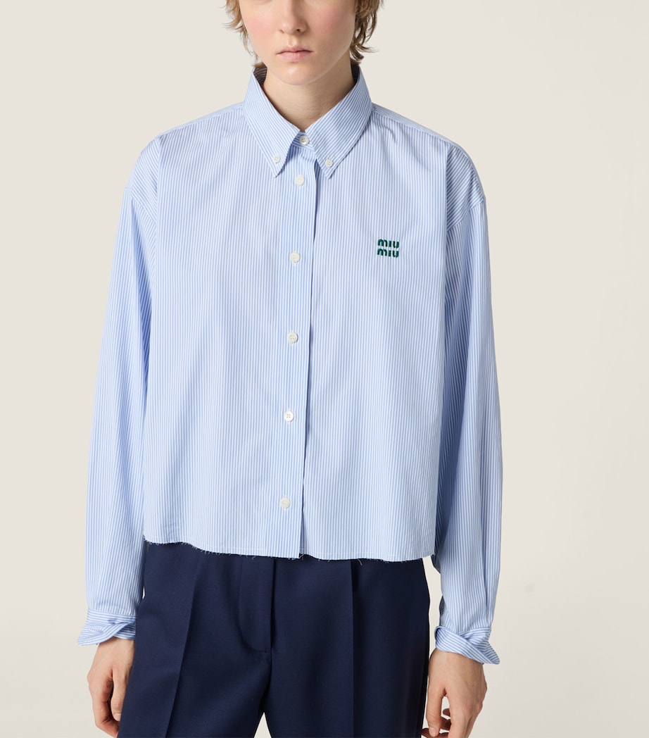 Miu Miu Womens Cotton Poplin Pinstripe Shirt Image 2