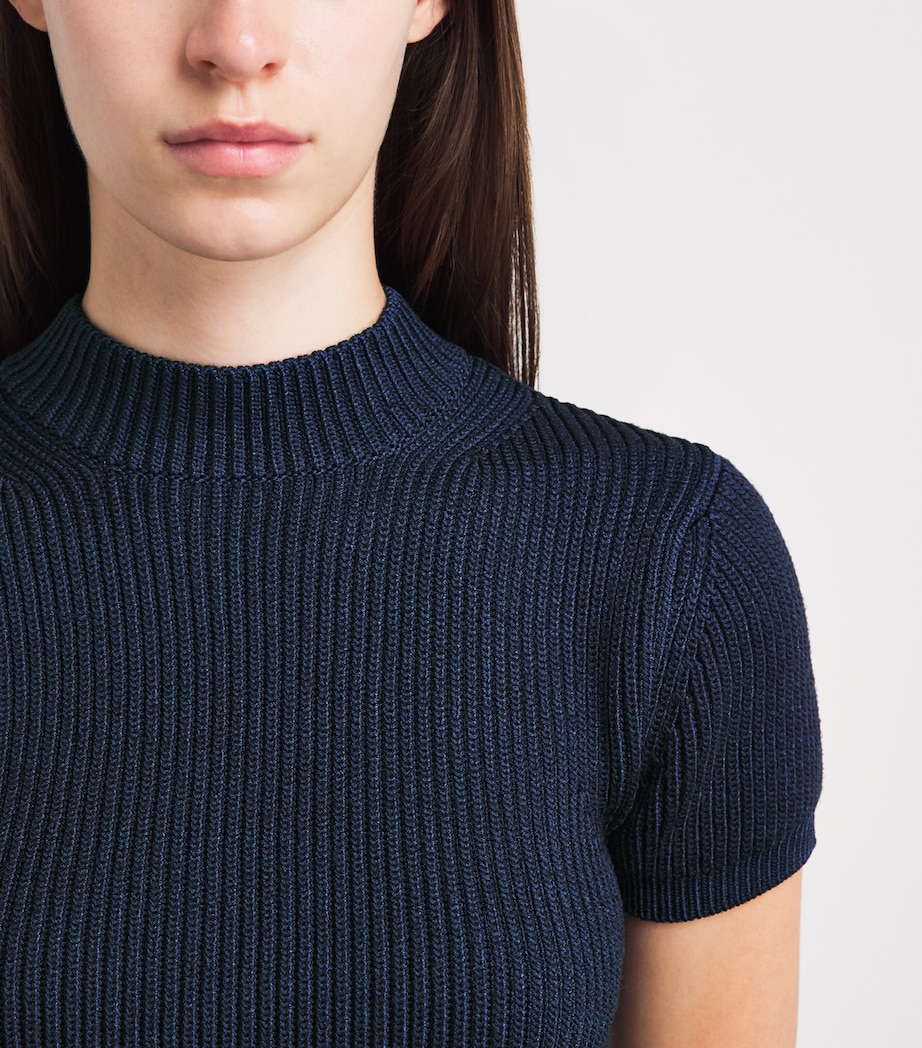 FFORME Womens Short-Sleeve Katia Sweater Dark Navy Image 3
