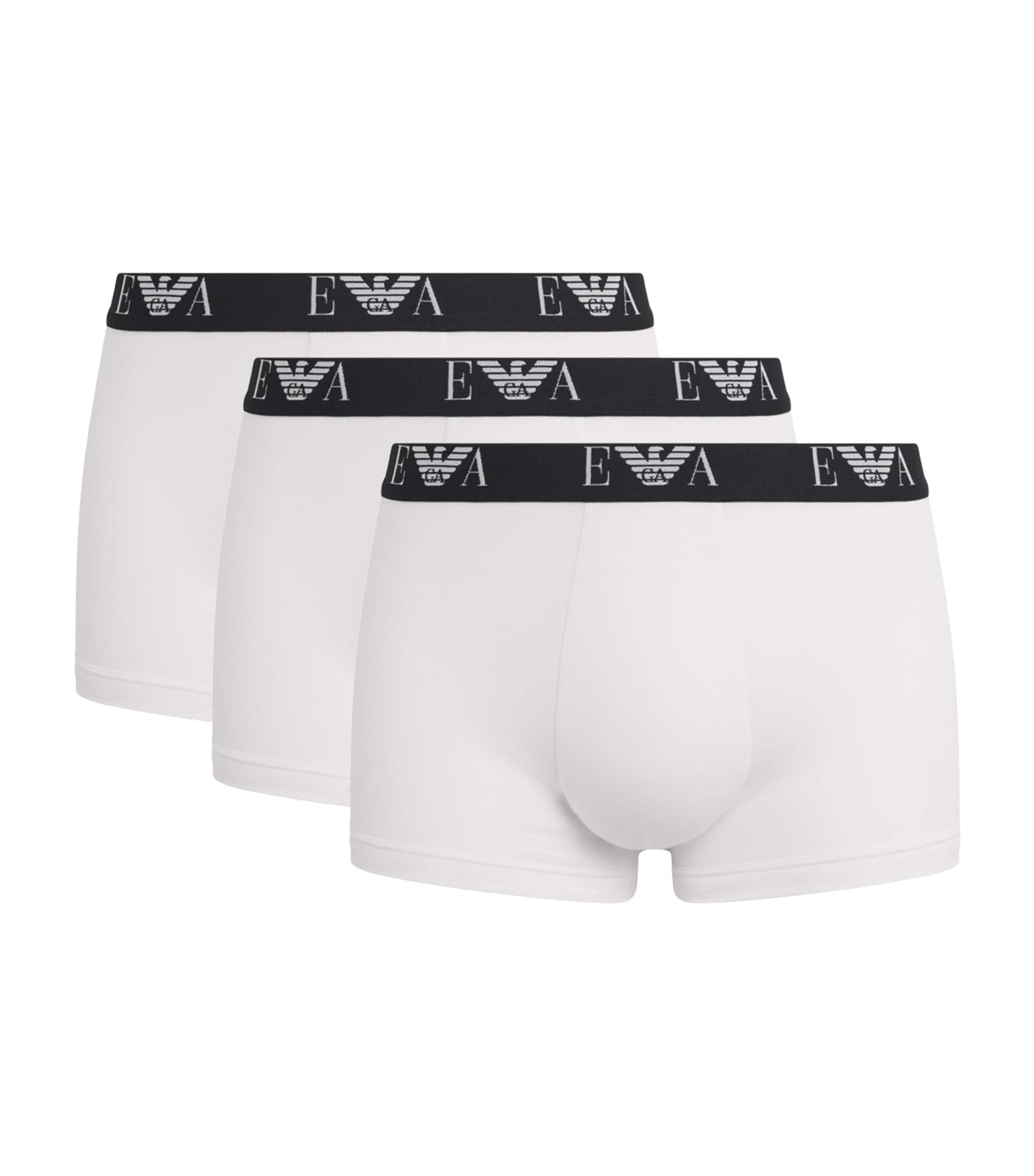 Stretch-Cotton Logo Trunks (Pack Of 3) M0066 WHITE Image 1