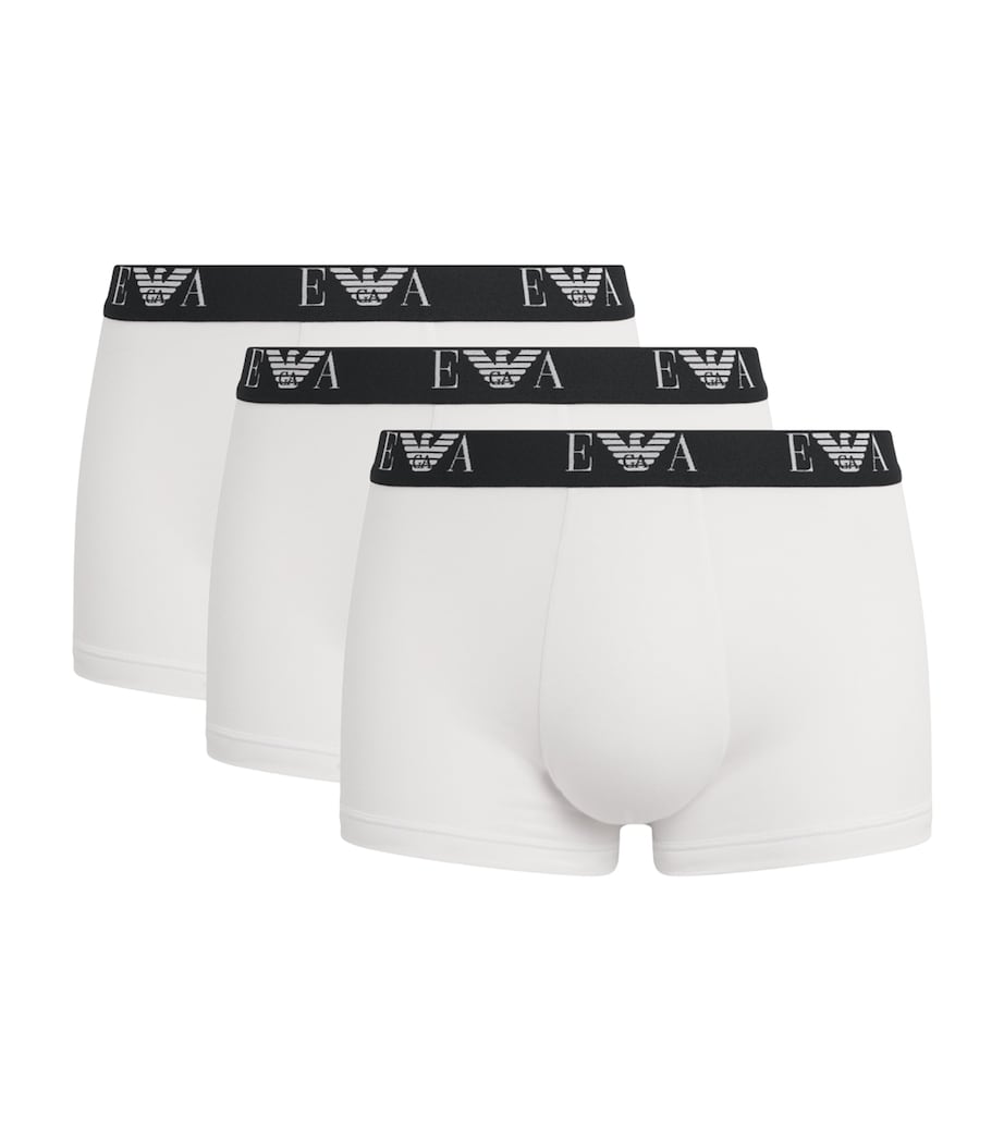 Stretch-Cotton Logo Trunks (Pack Of 3) M0066 WHITE Image 1