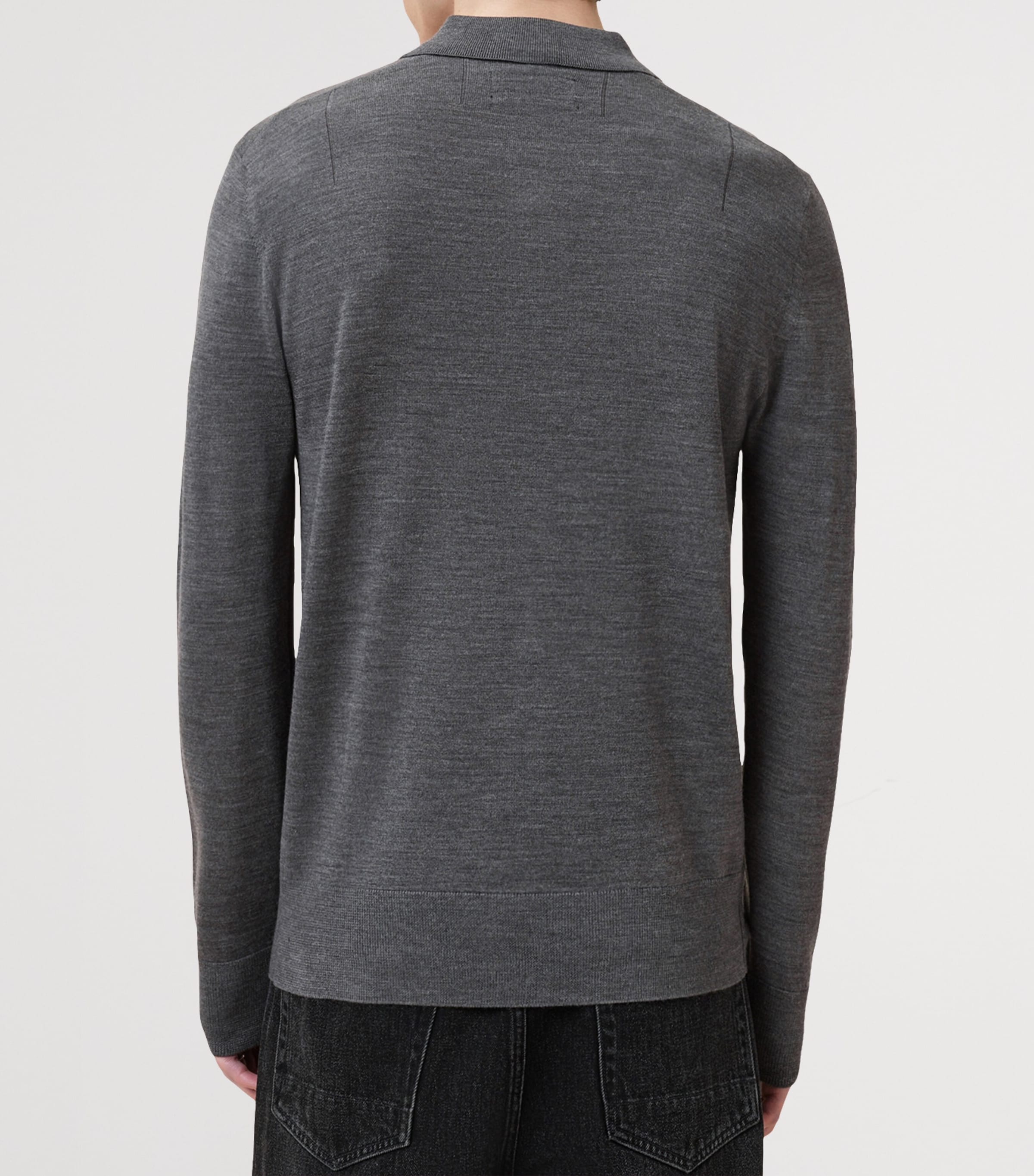 Merino Wool Mode Polo Shirt MONUMENT GREY Image 5