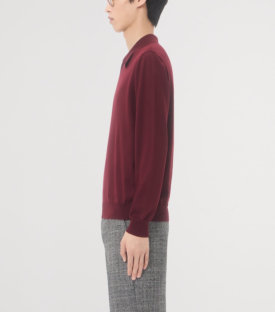 Valentino Garavani Mens Virgin Wool Long-Sleeve Polo Shirt Image 3