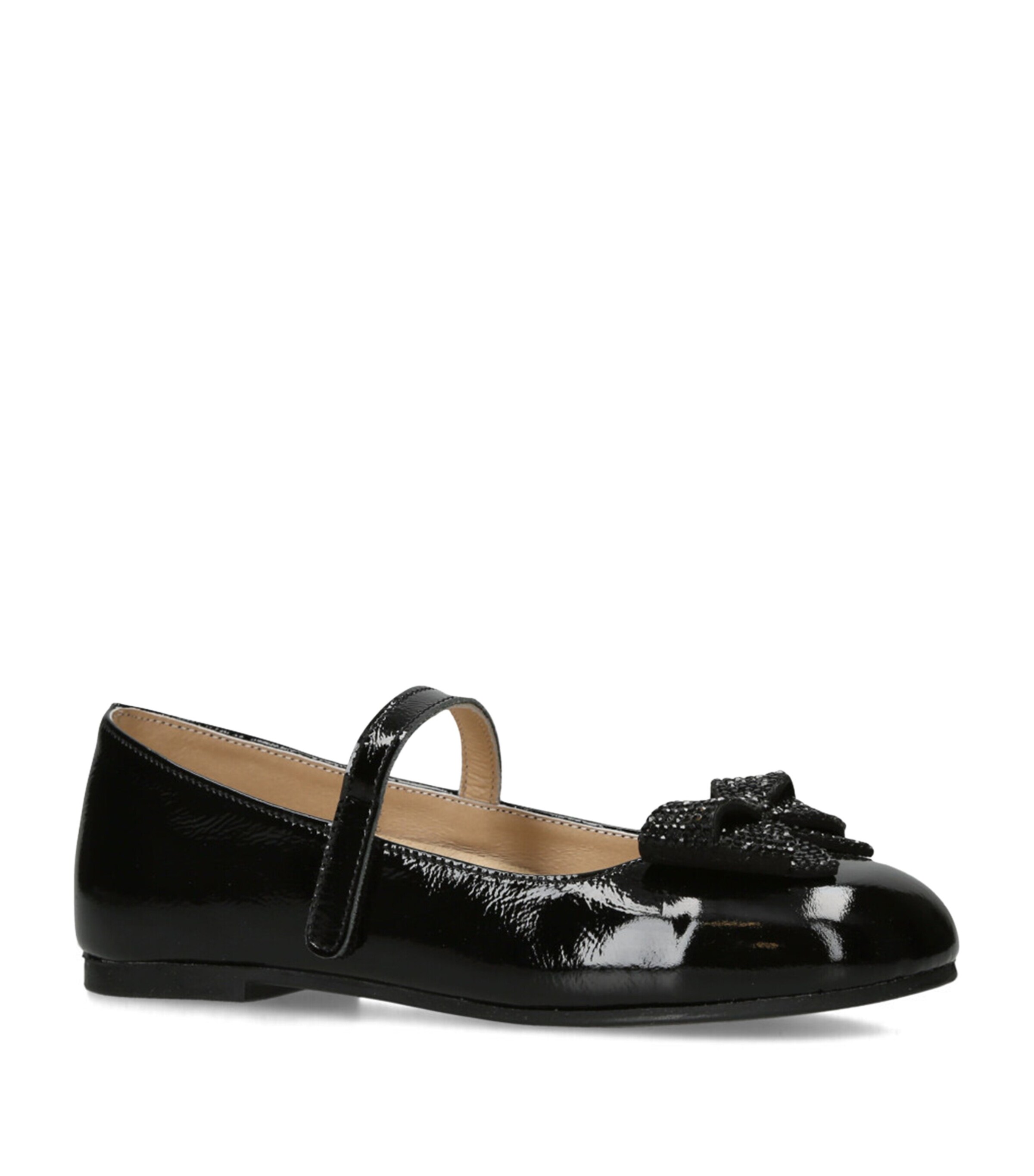 BabyWalker Crystal Bow Ballet Flats Black Image 3