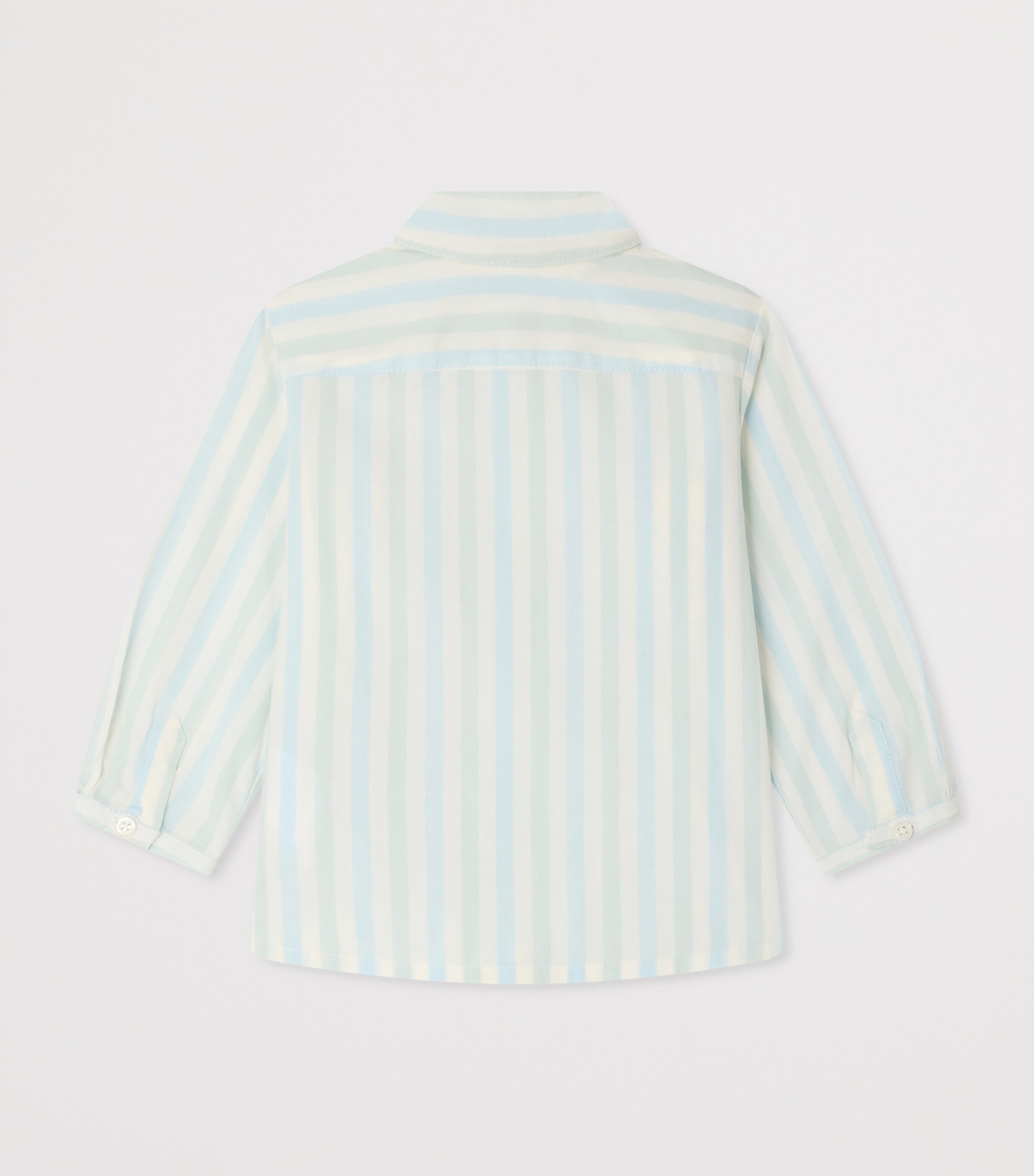 Bonpoint Cotton Stripe Lawson Shirt (6-18 Months) Ra Bleu Aqua Image 2