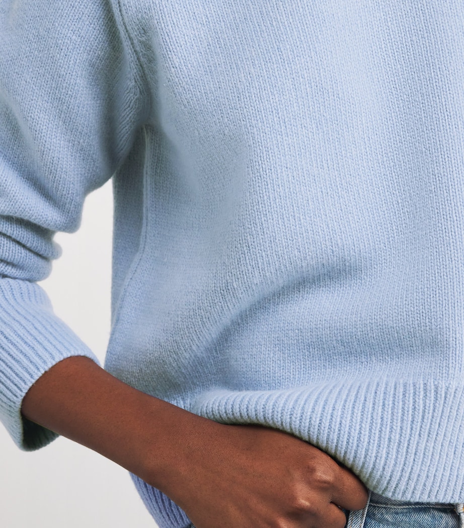 Wool Devon Sweater CORNFLOWER BLUE Image 6