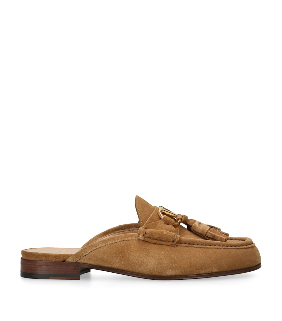 Suede V-Logo Sabot Loafers RUST Image 1