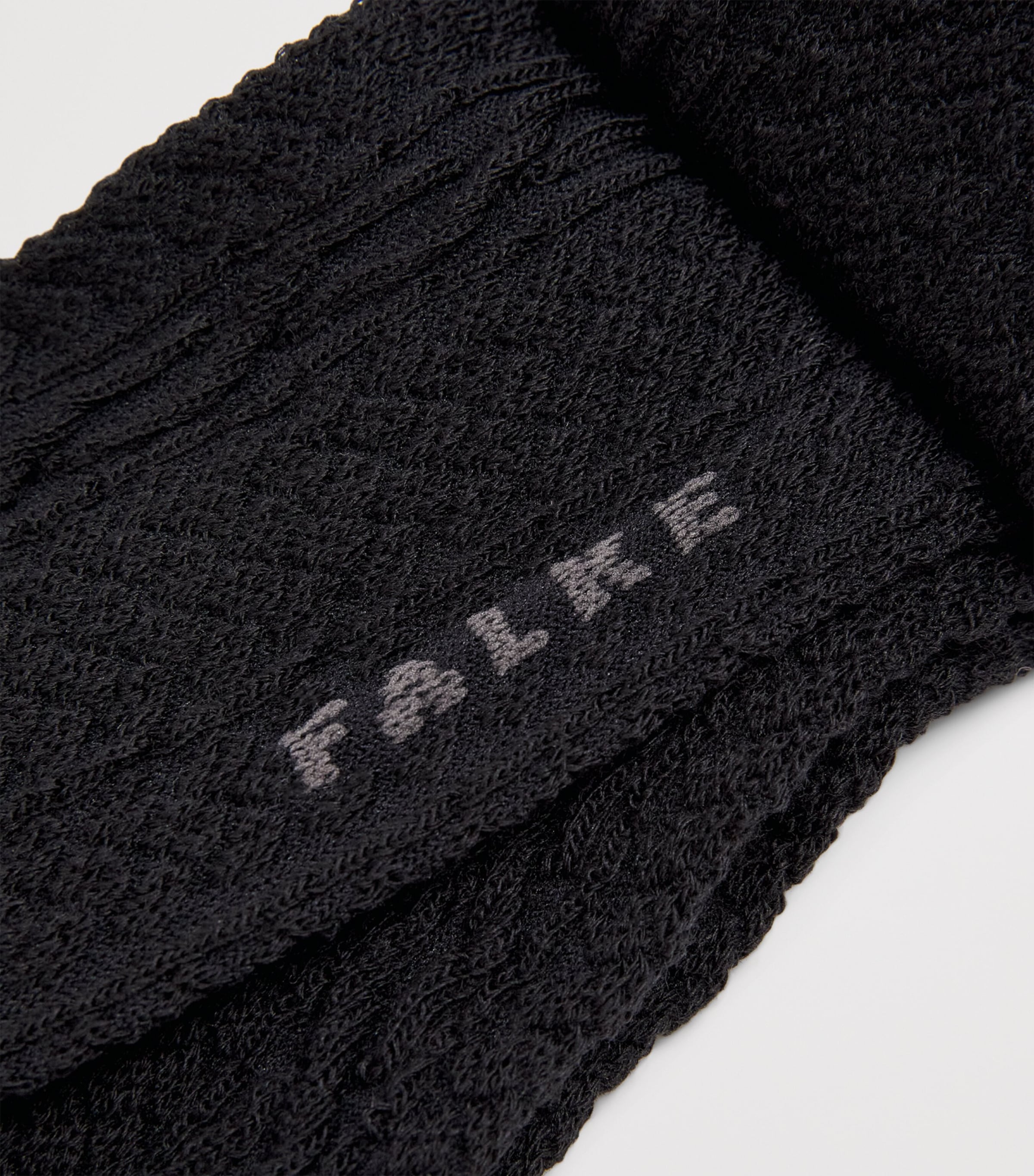 Falke Womens Virgin Wool-Blend Declivity Ankle Socks Black Image 2