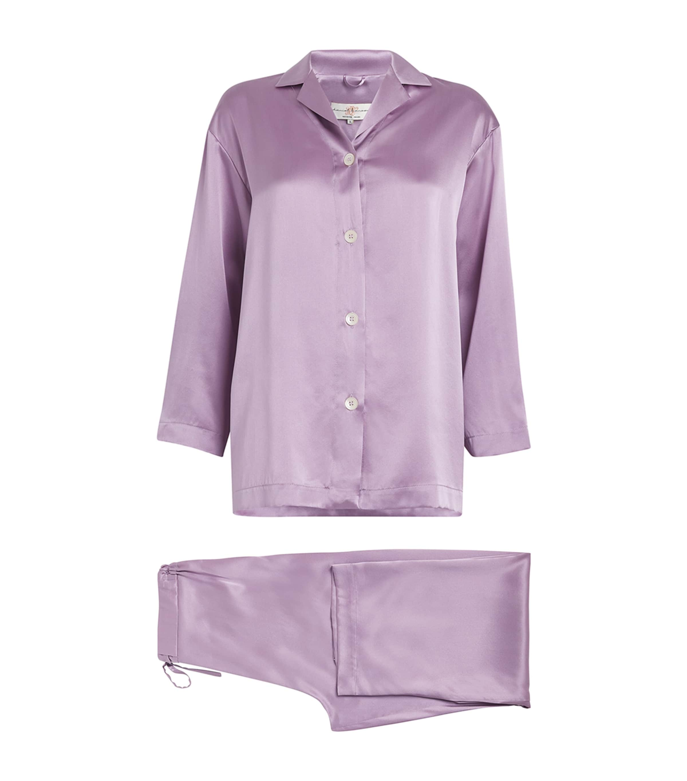 Shop Daniel Hanson Silk Pyjamas In Purple