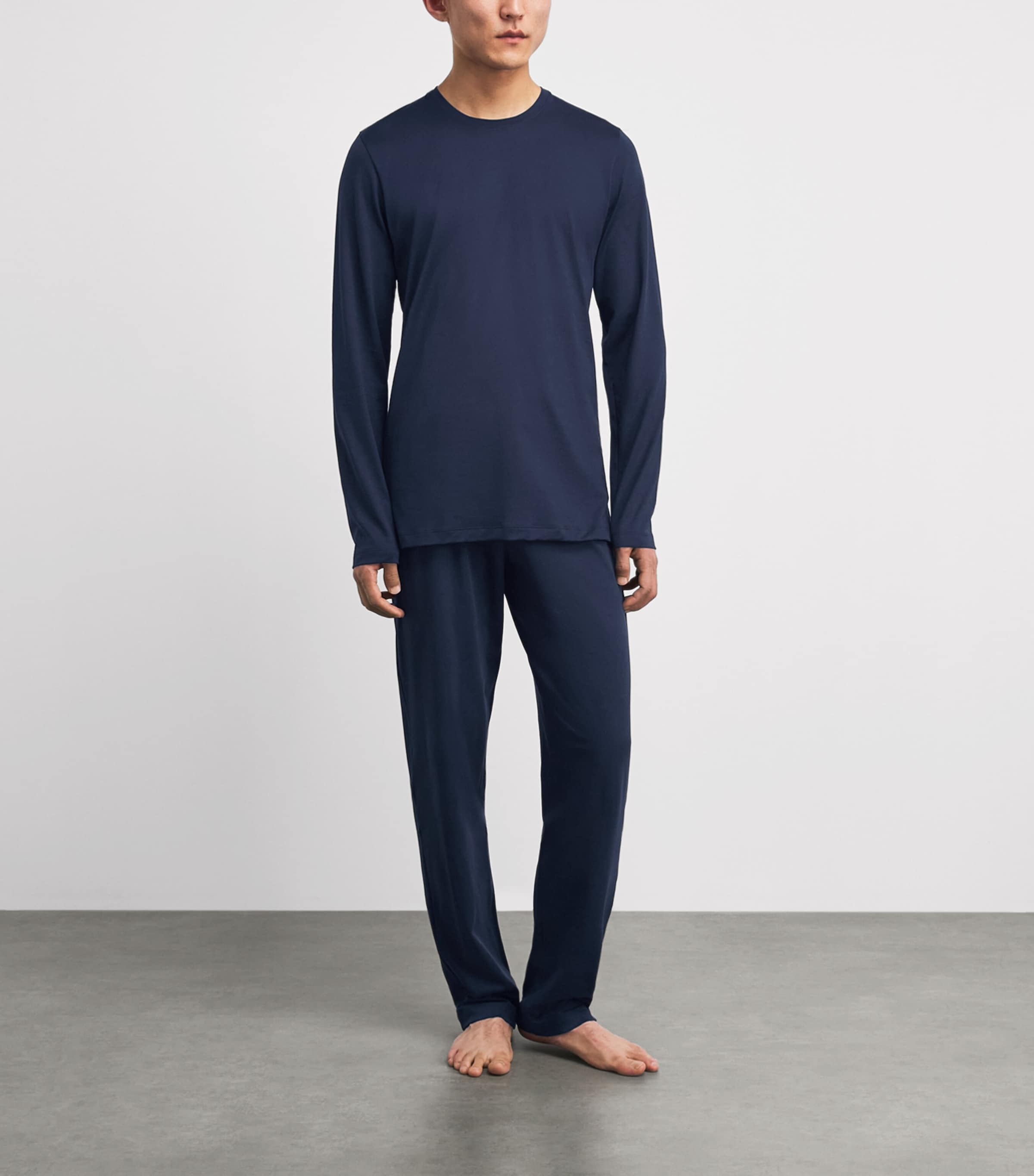 Hanro Mens Cotton Night & Day T-Shirt Deep Navy Image 2