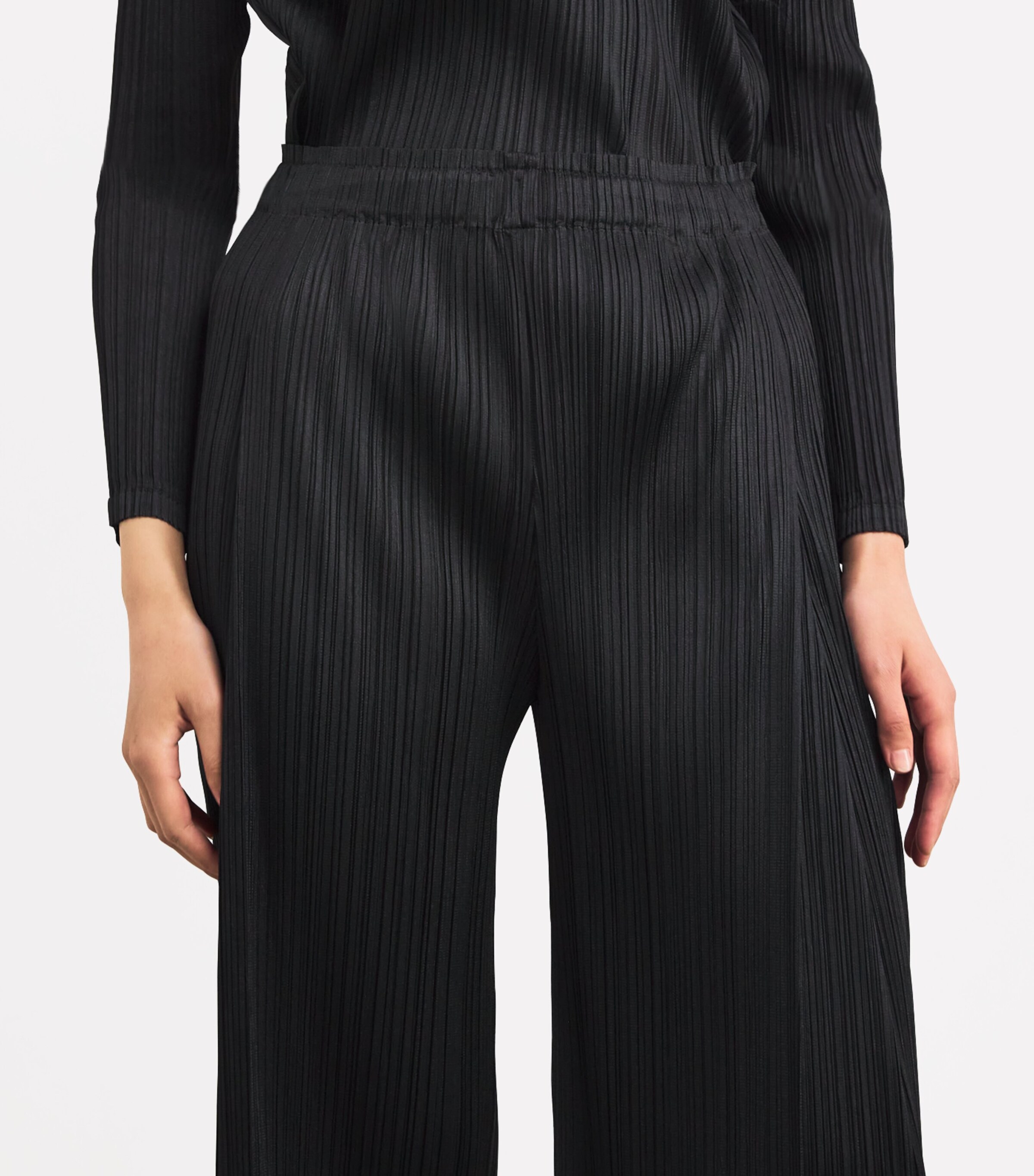 Pleats Please Issey Miyake Light Wave Wide-Leg Trousers