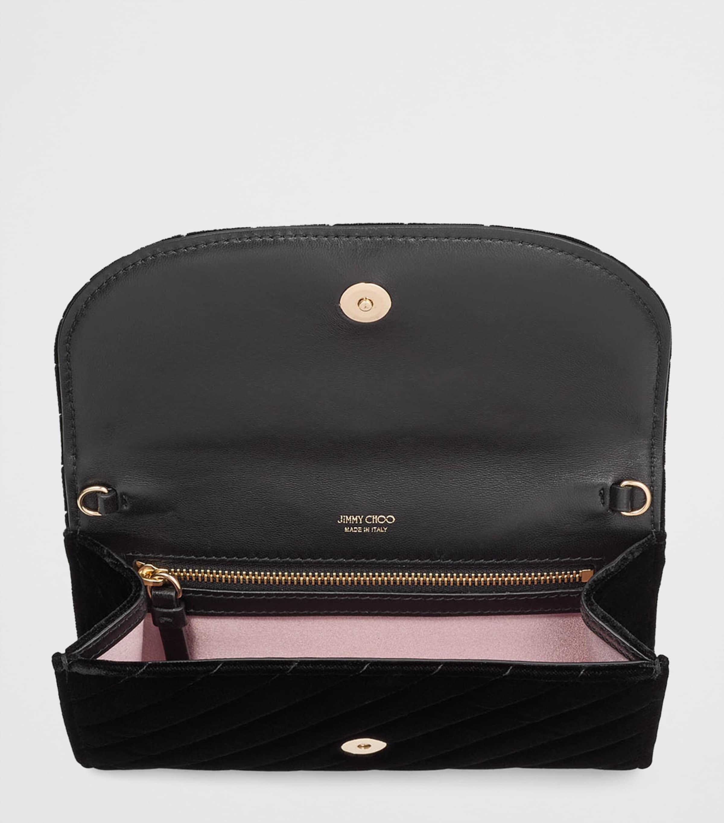 Curve Velvet Chain Wallet BLACK/SHINY GOLD Image 5