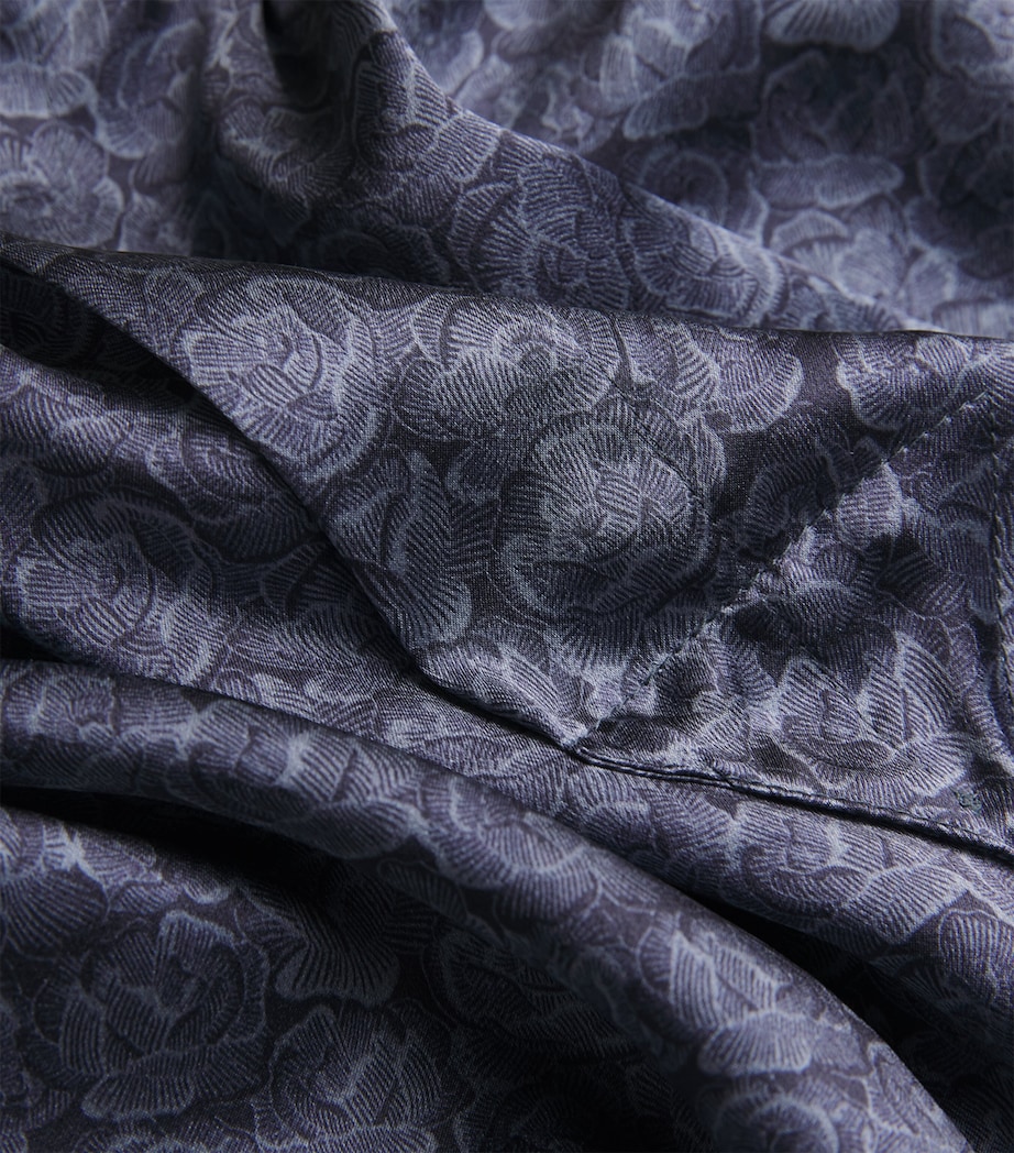 Silk Rose Print Traditional Boxer Shorts 124NAV Image 5