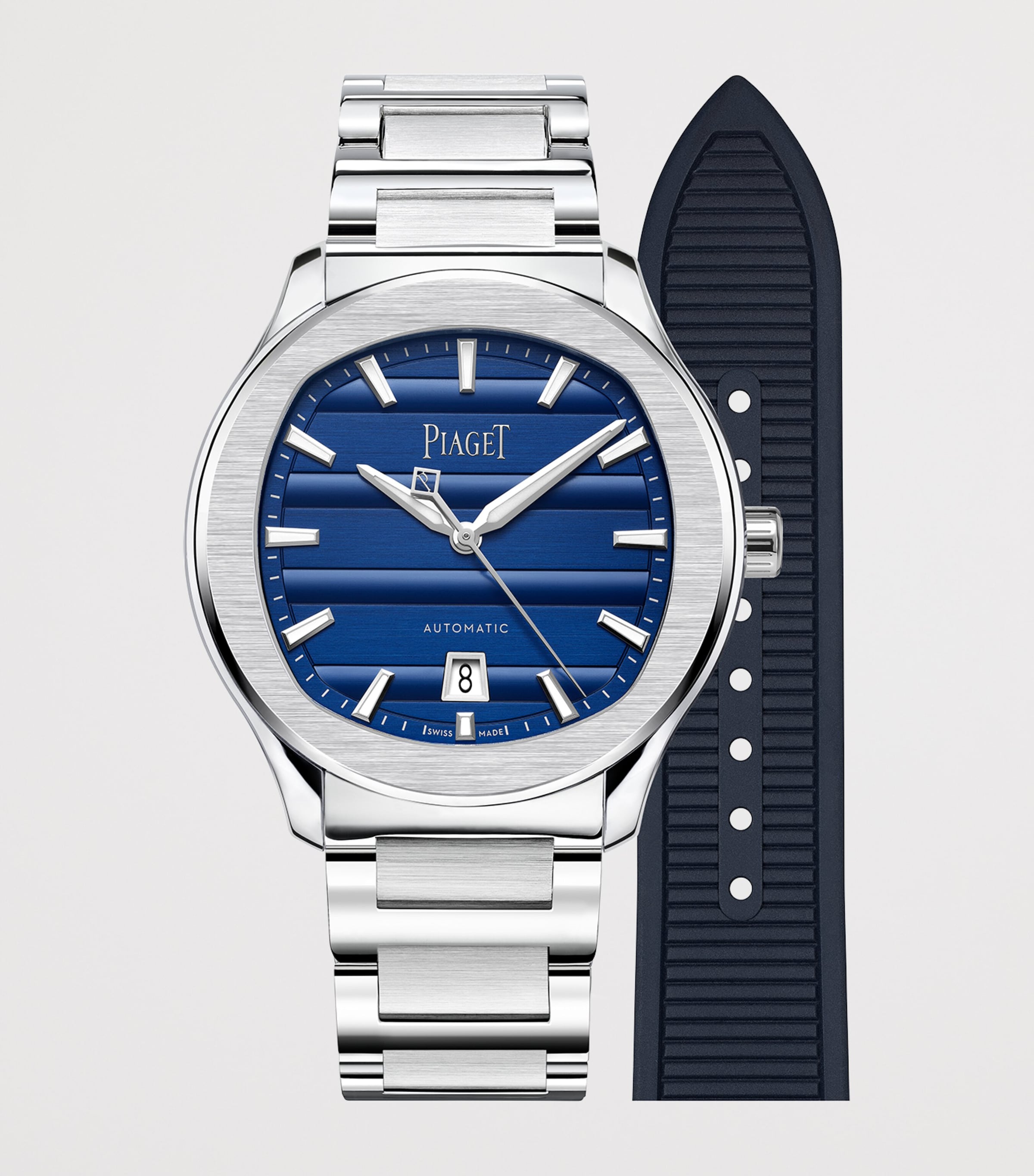 Piaget Stainless Steel Polo Signature Date Watch 42mm Silver Image 4
