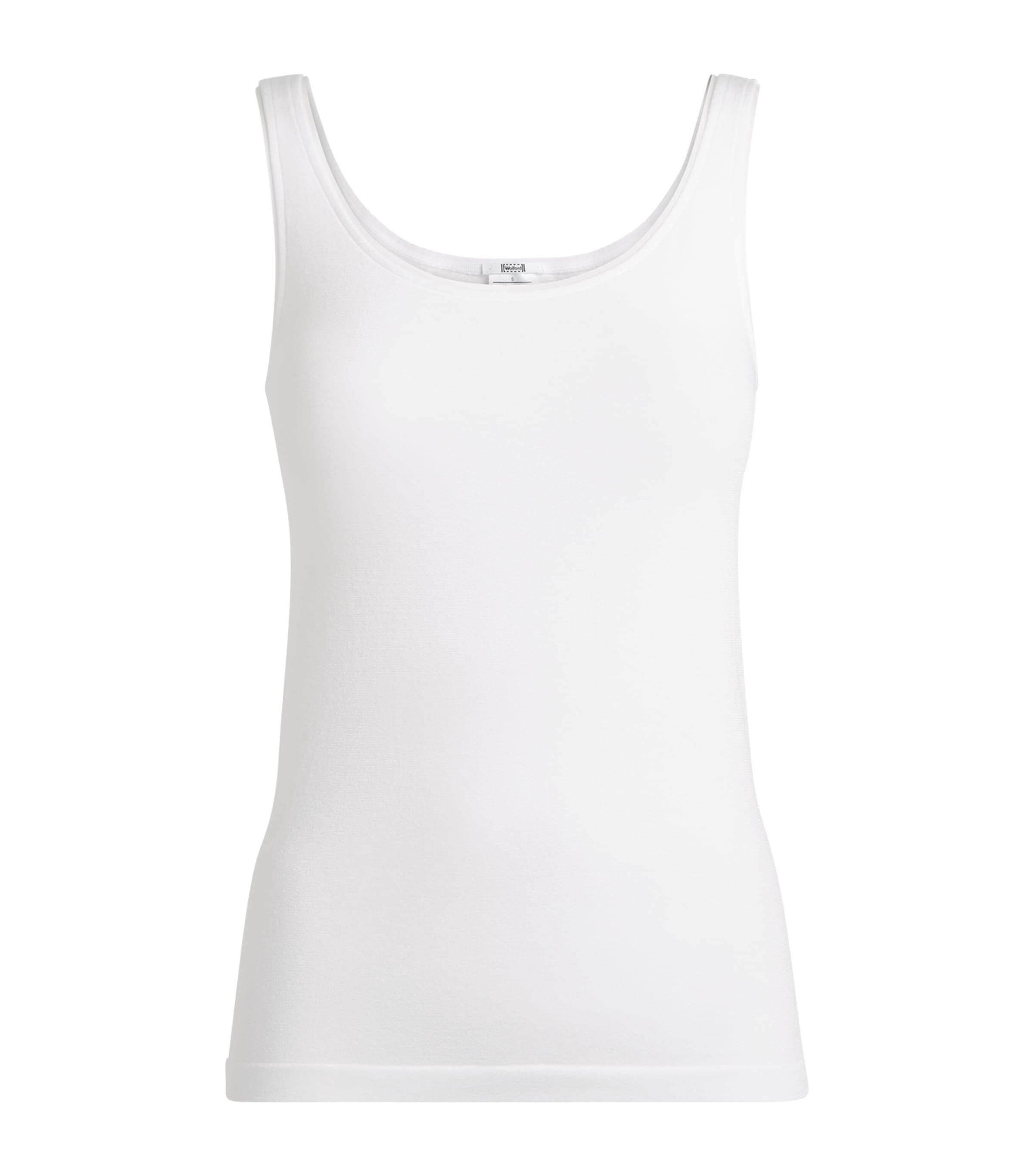 Shop Wolford Jamaika Cotton-blend Tank Top In White