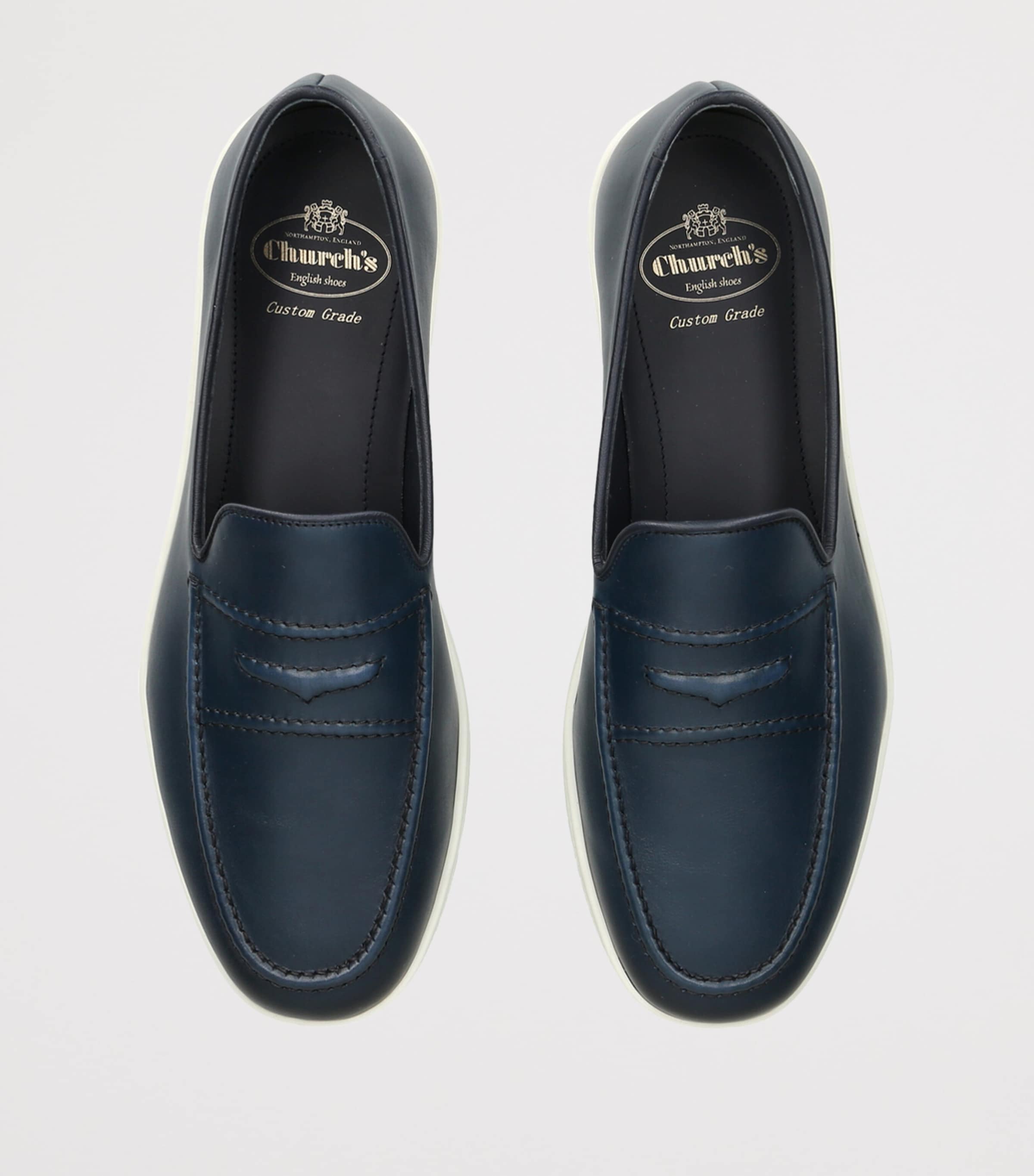 Church's Leather Peebles Slip-On Sneakers Navy Image 3