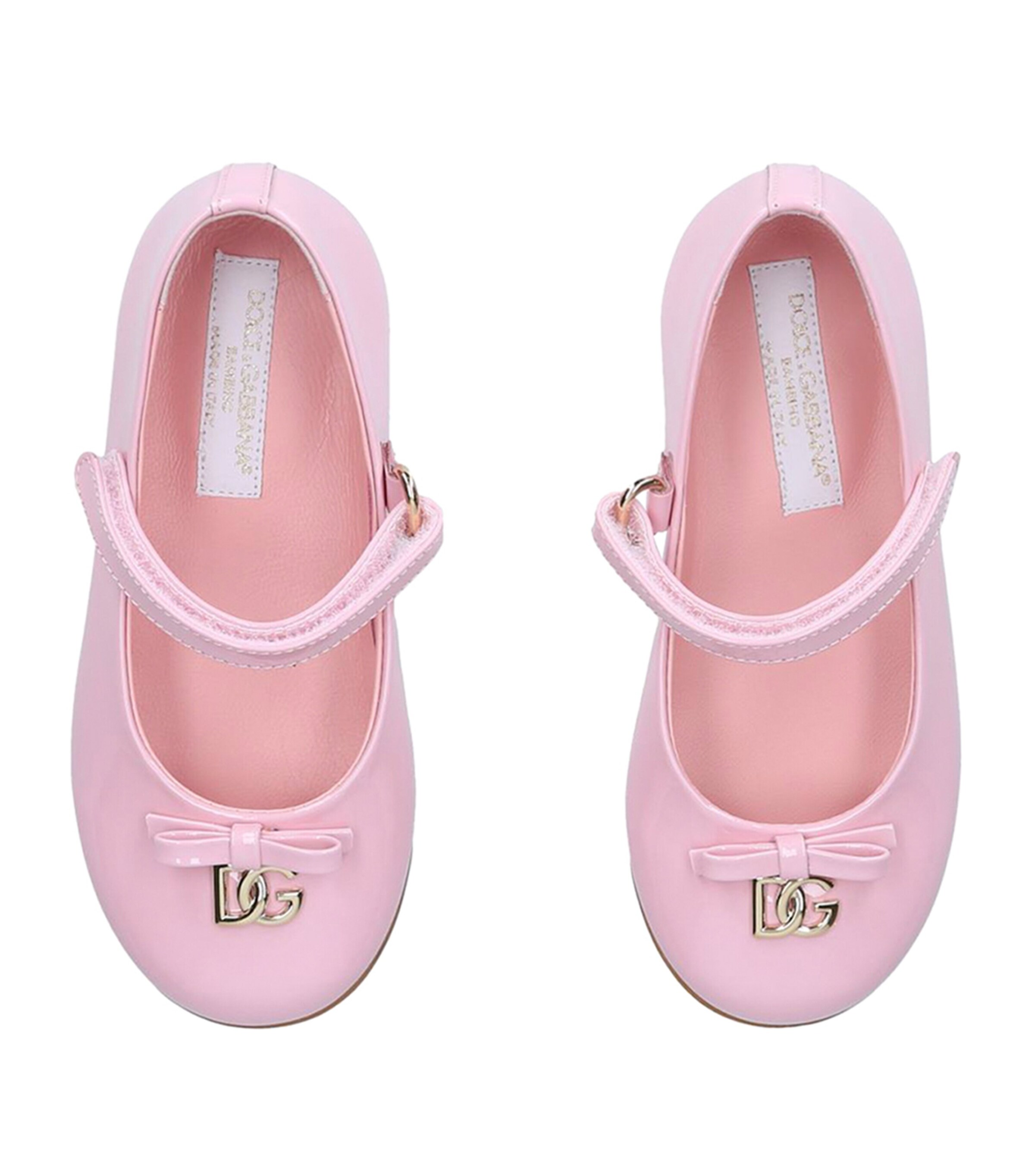 Dolce&Gabbana Kids Leather Vernice Ballet Flats Pale Pink Image 4