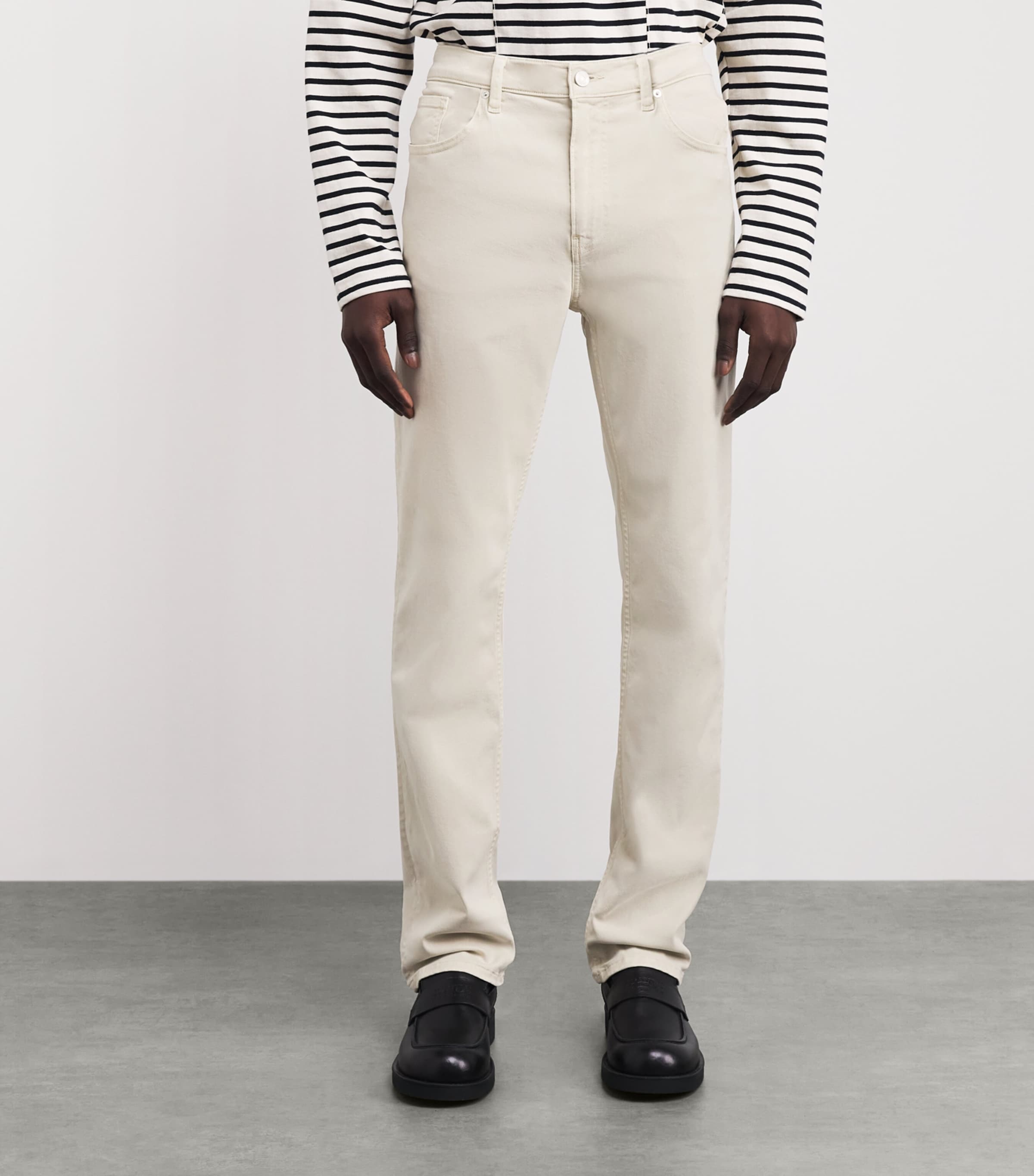 FRAME Mens The Modern Straight Jeans Milk Beige Image 4