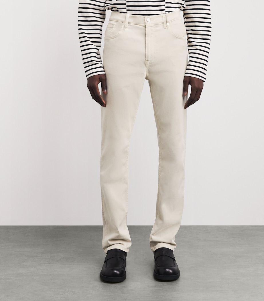 FRAME Mens The Modern Straight Jeans Milk Beige Image 4