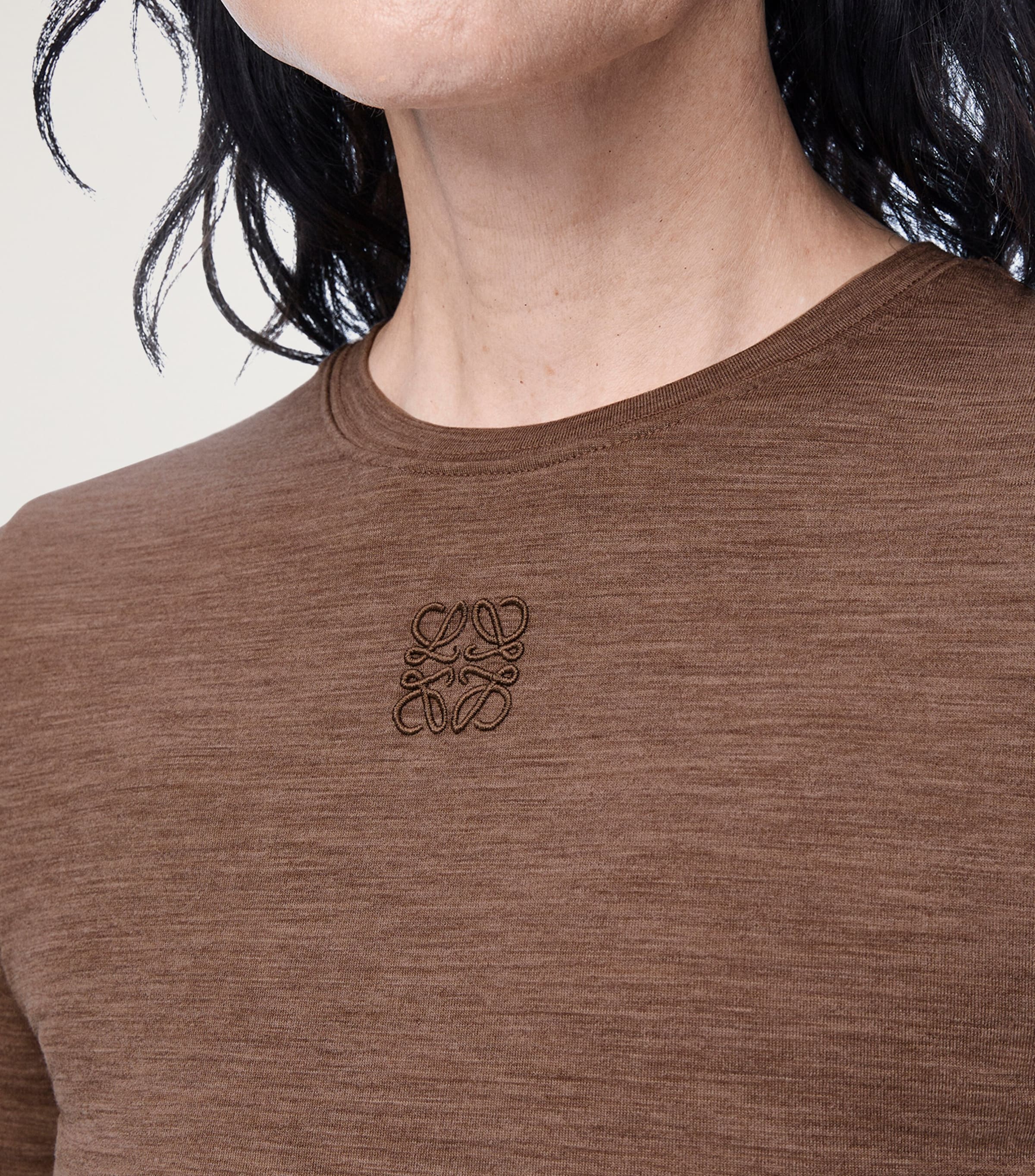 LOEWE Brown Wool-Blend Long-Sleeve T-Shirt | Harrods US