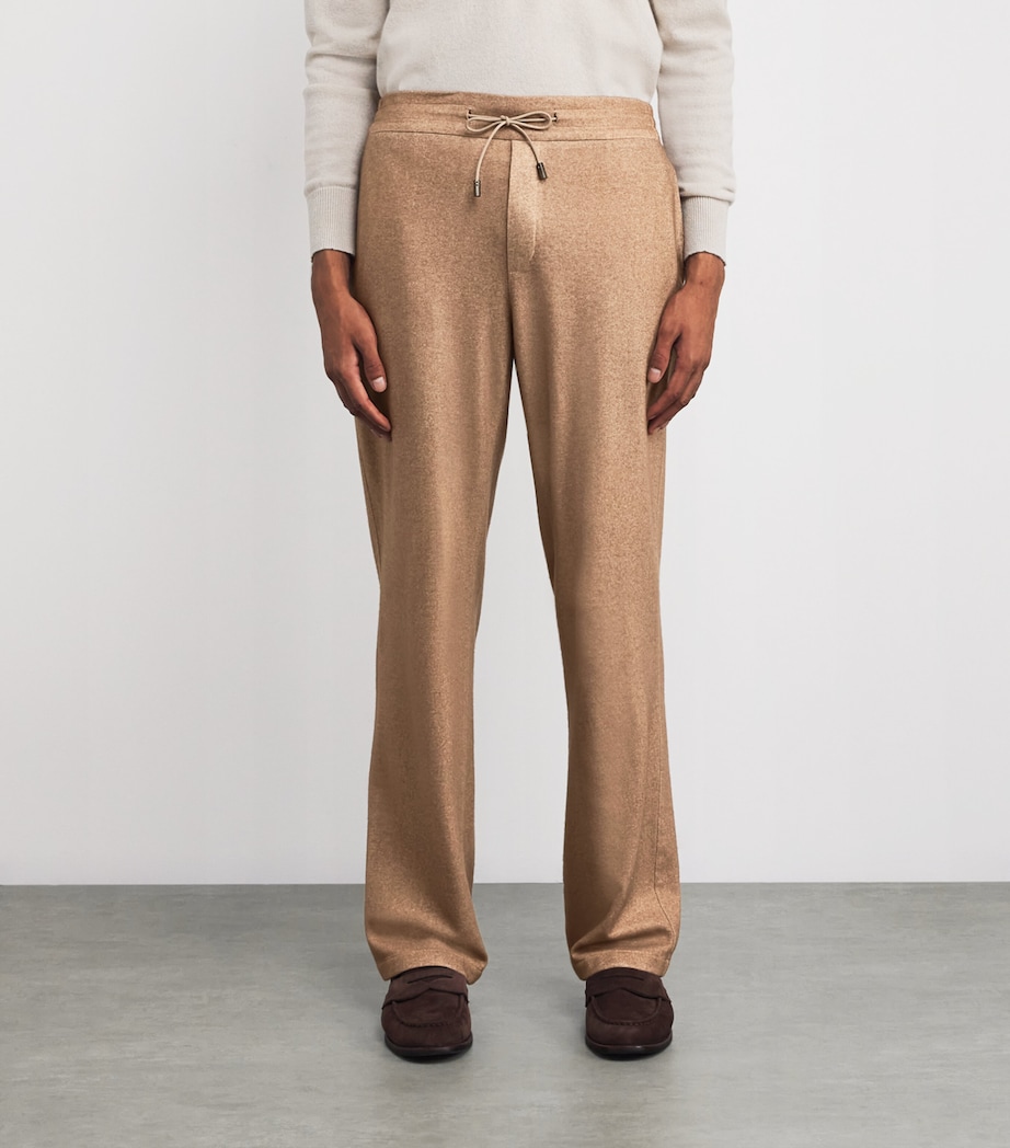 Cashmere-Silk Drawstring Trousers LIGHT BROWN 80030 Image 3