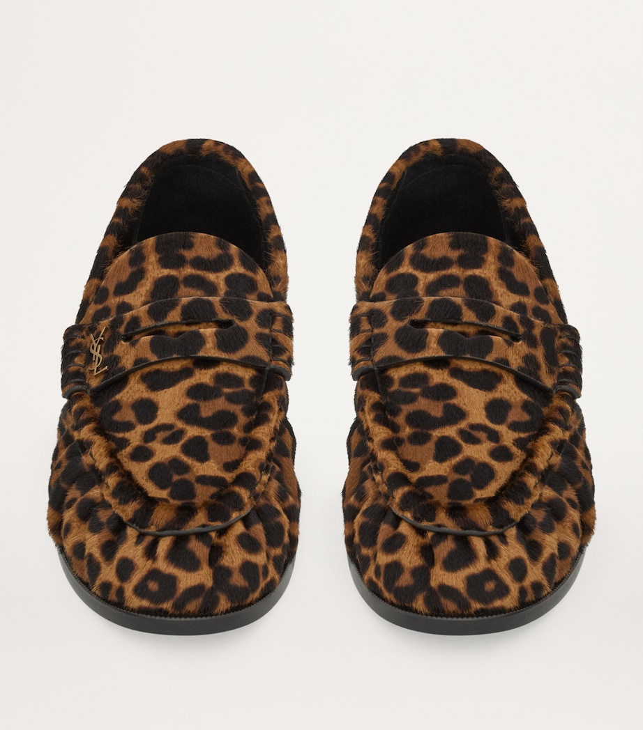Leather Leopard Loafers 9806 Image 2