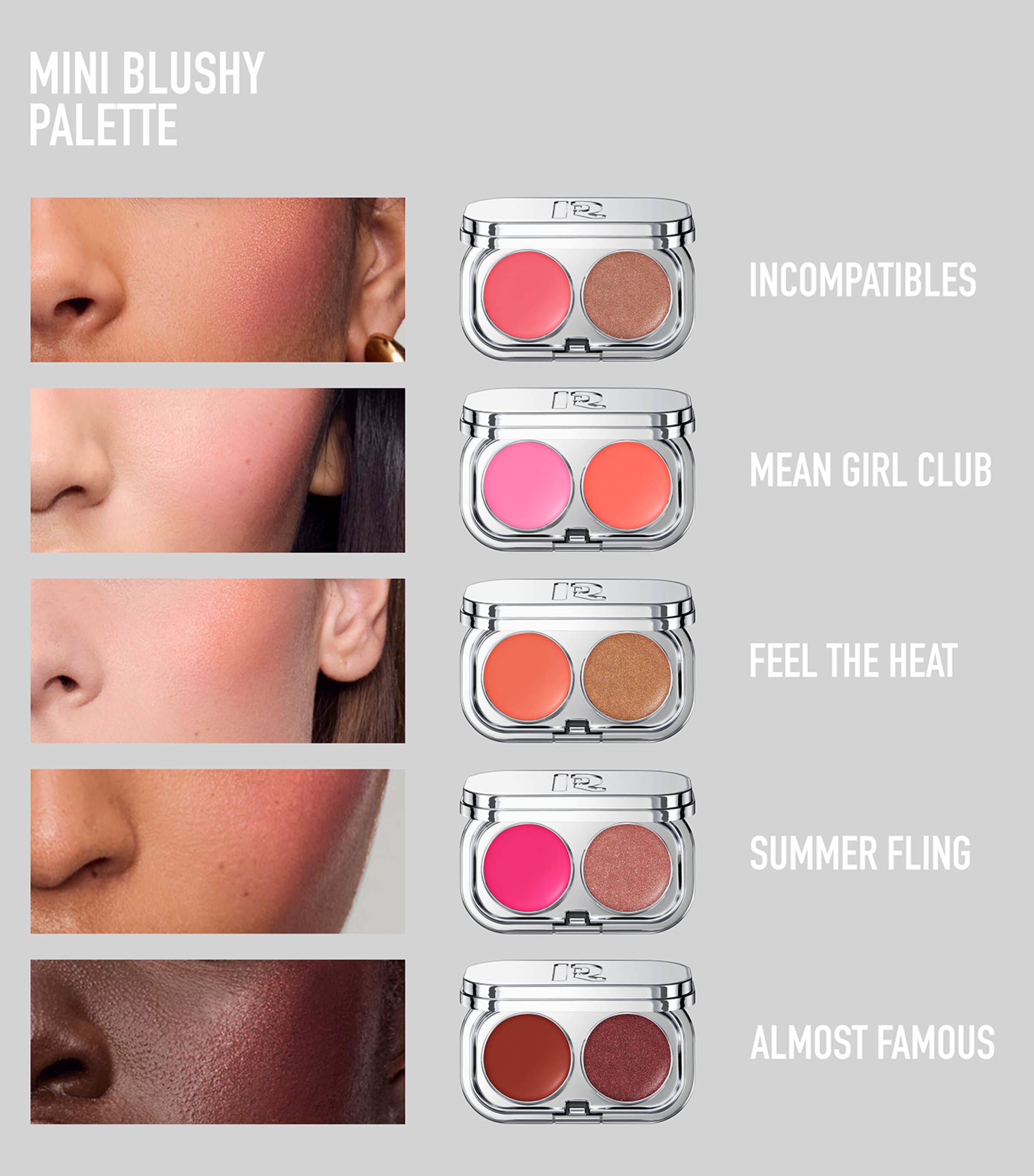 Rabanne Mini Blushy Palette Balm-to-Skin Tinted Blush Almost Famous Image 5