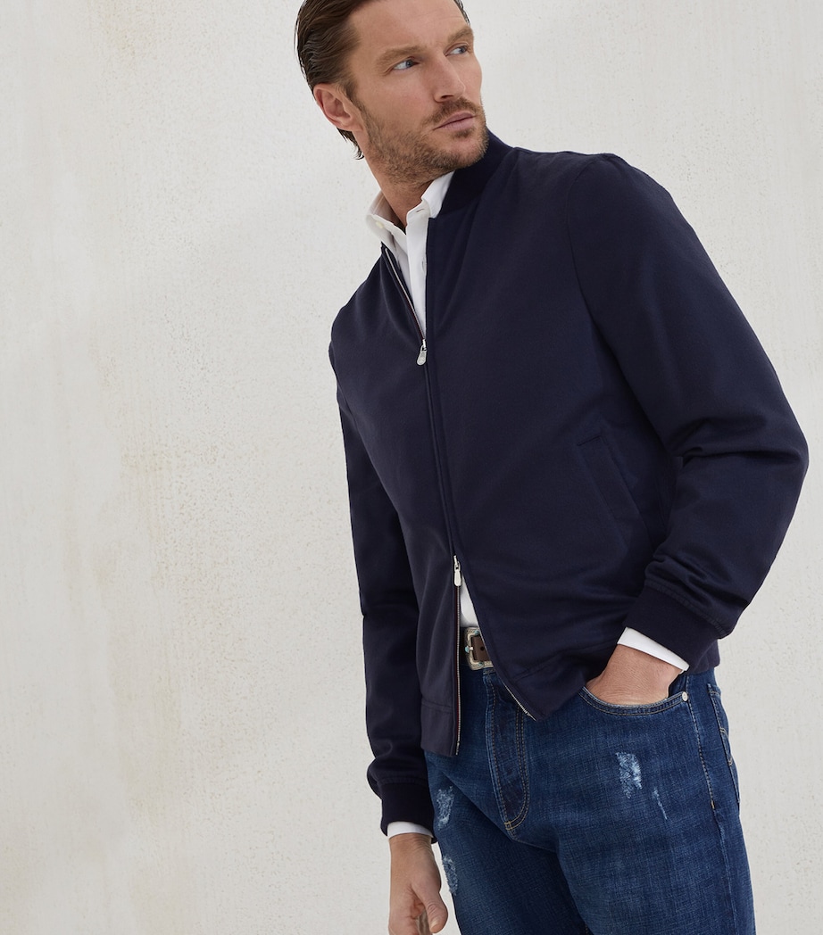 Cashmere Flannel Bomber Jacket CU926 Image 2