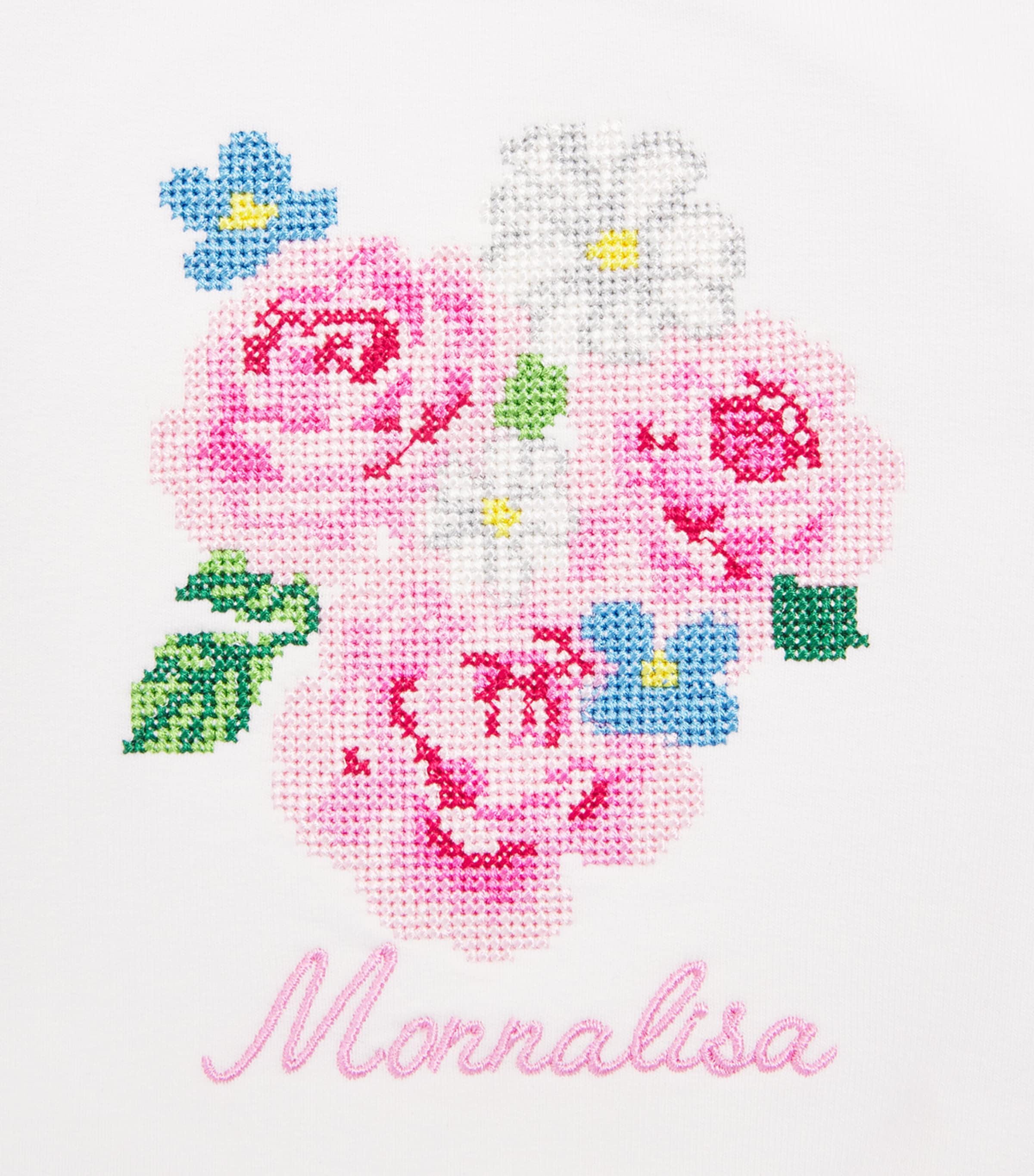 Monnalisa Floral Jacquard Sweatshirt (3-36 Months) Optical White Image 4