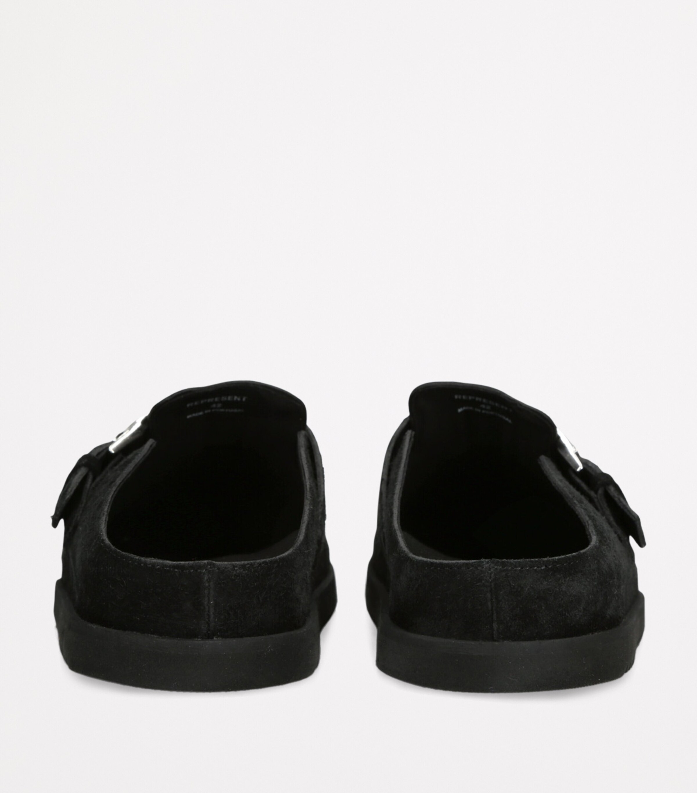 Suede Initial Mules BLACK Image 2