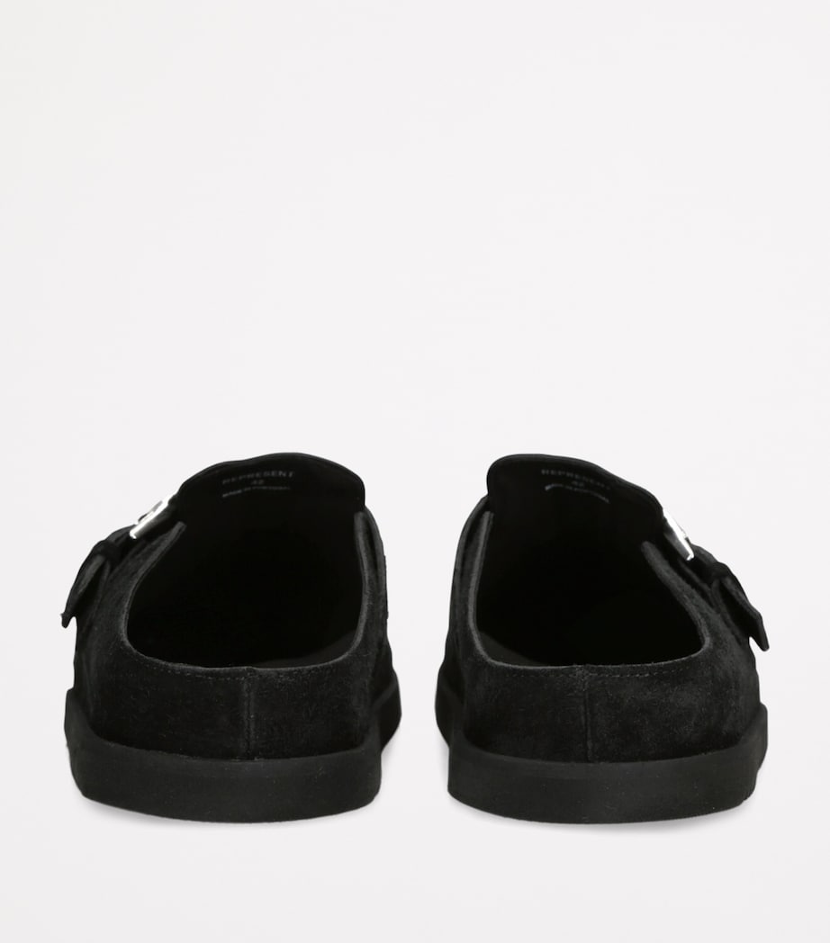 Suede Initial Mules BLACK Image 2