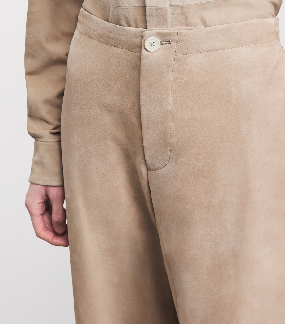 Lauren Manoogian Womens Suede Straight Tailored Trousers Sand Image 3