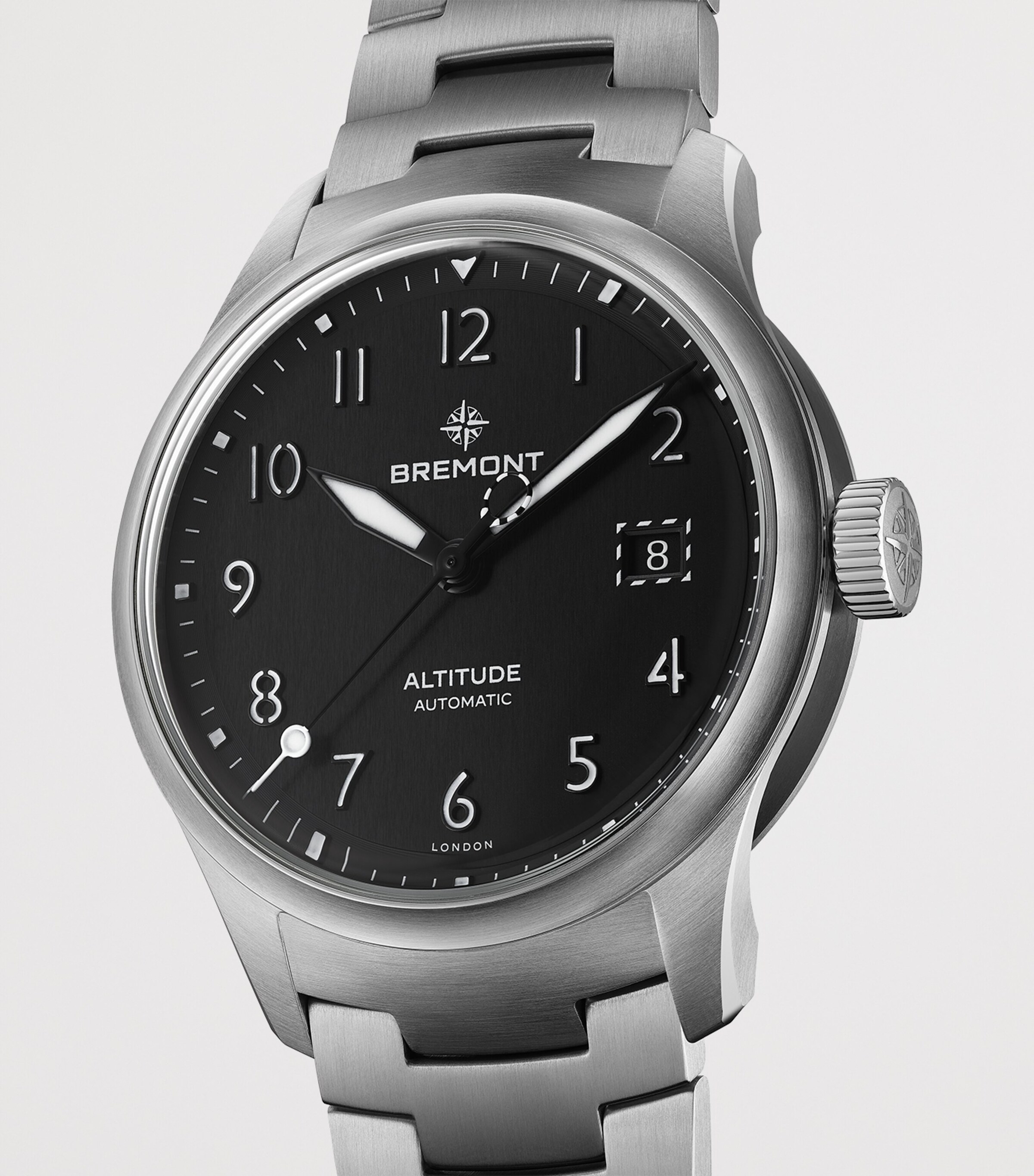 Bremont Black Stainless Steel Altitude Date Watch 39mm Harrods UK