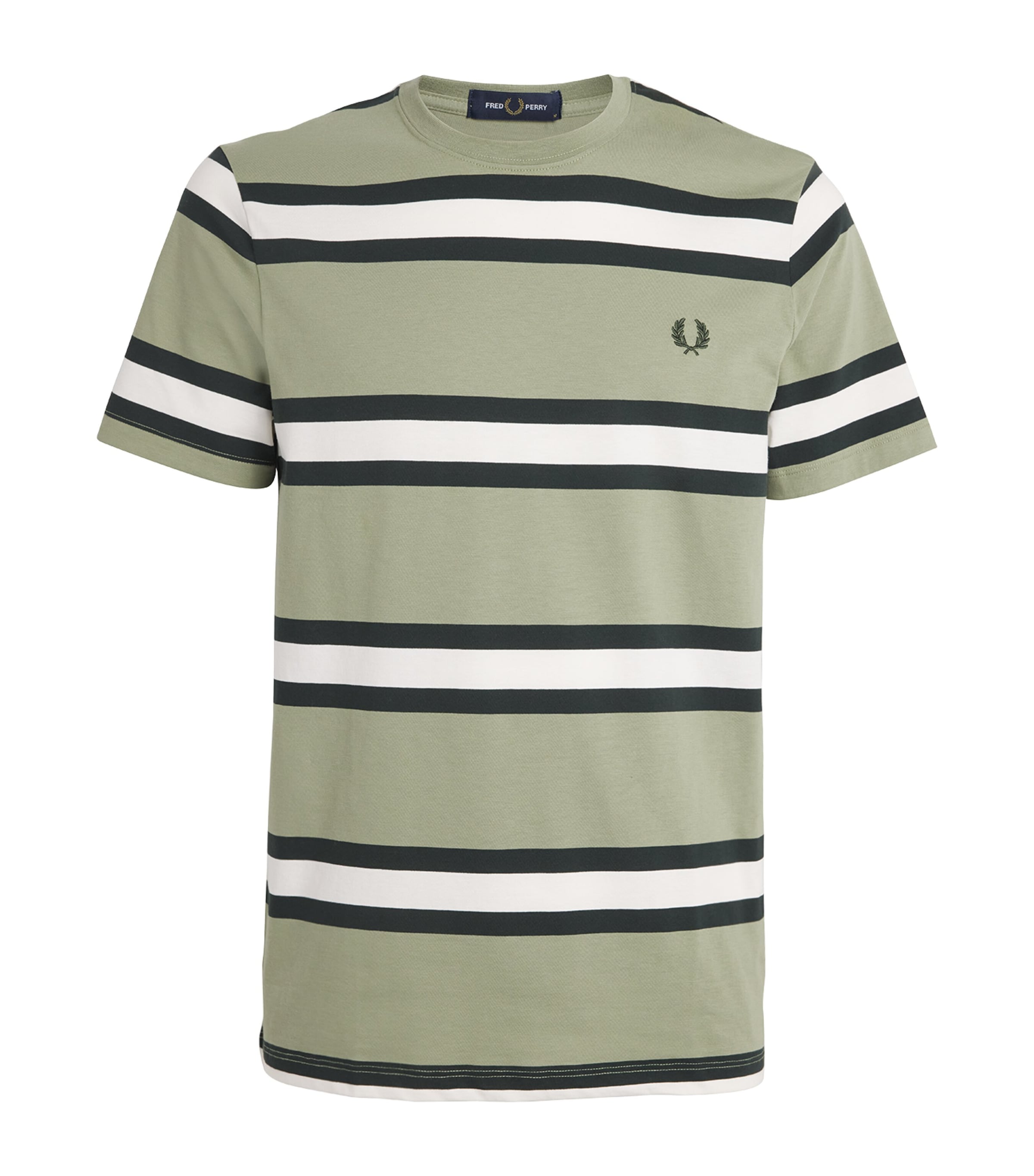 Fred Perry Cotton Stripe Laurel Wreath T-Shirt | Men Clothing | T-Shirts | Logo T-shirts | Designers | Fred Perry