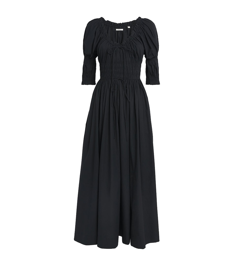 DÔEN Womens Organic Cotton Ischia Midi Dress Black Image 1