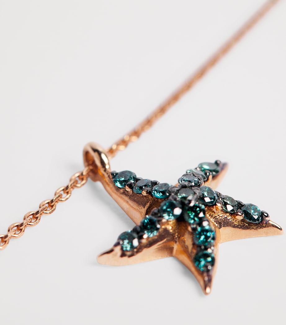 Rose Gold and Diamond Starfish Necklace ROSE GOLD Image 4
