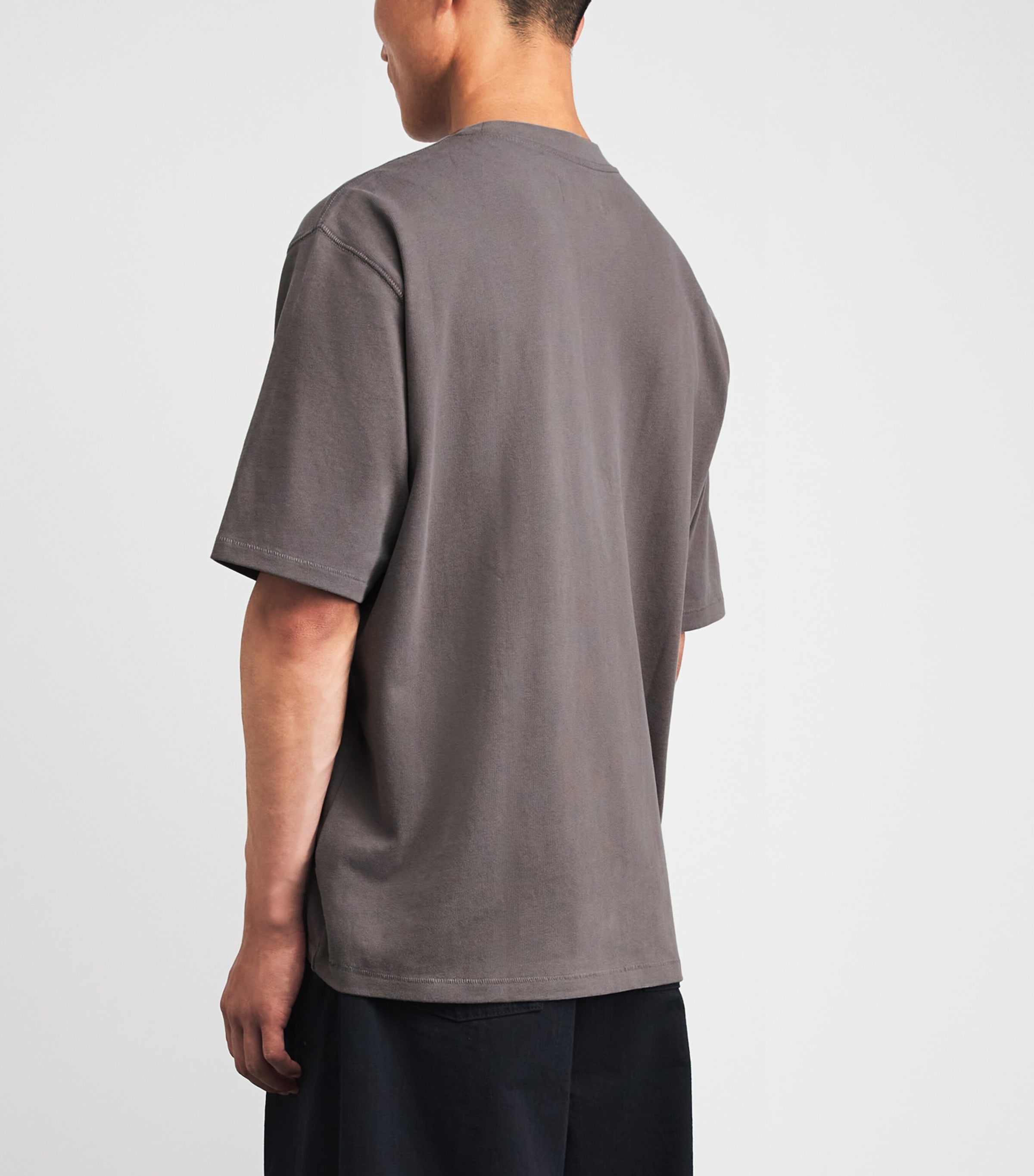 Wax London Mens Organic Cotton Milton T-Shirt Charcoal Image 5
