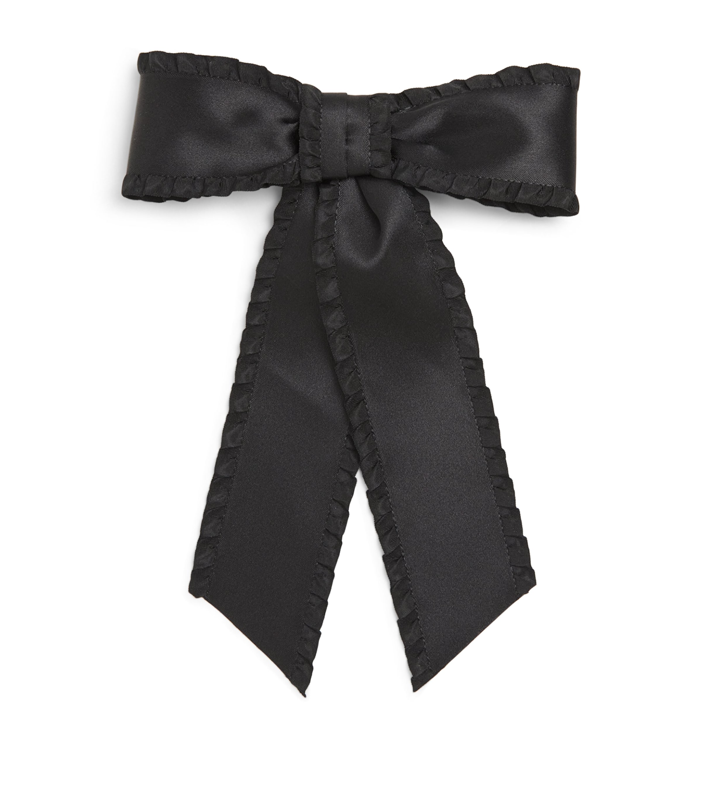 Jennifer Behr Silk Satin Harper Bow Barrette In Black