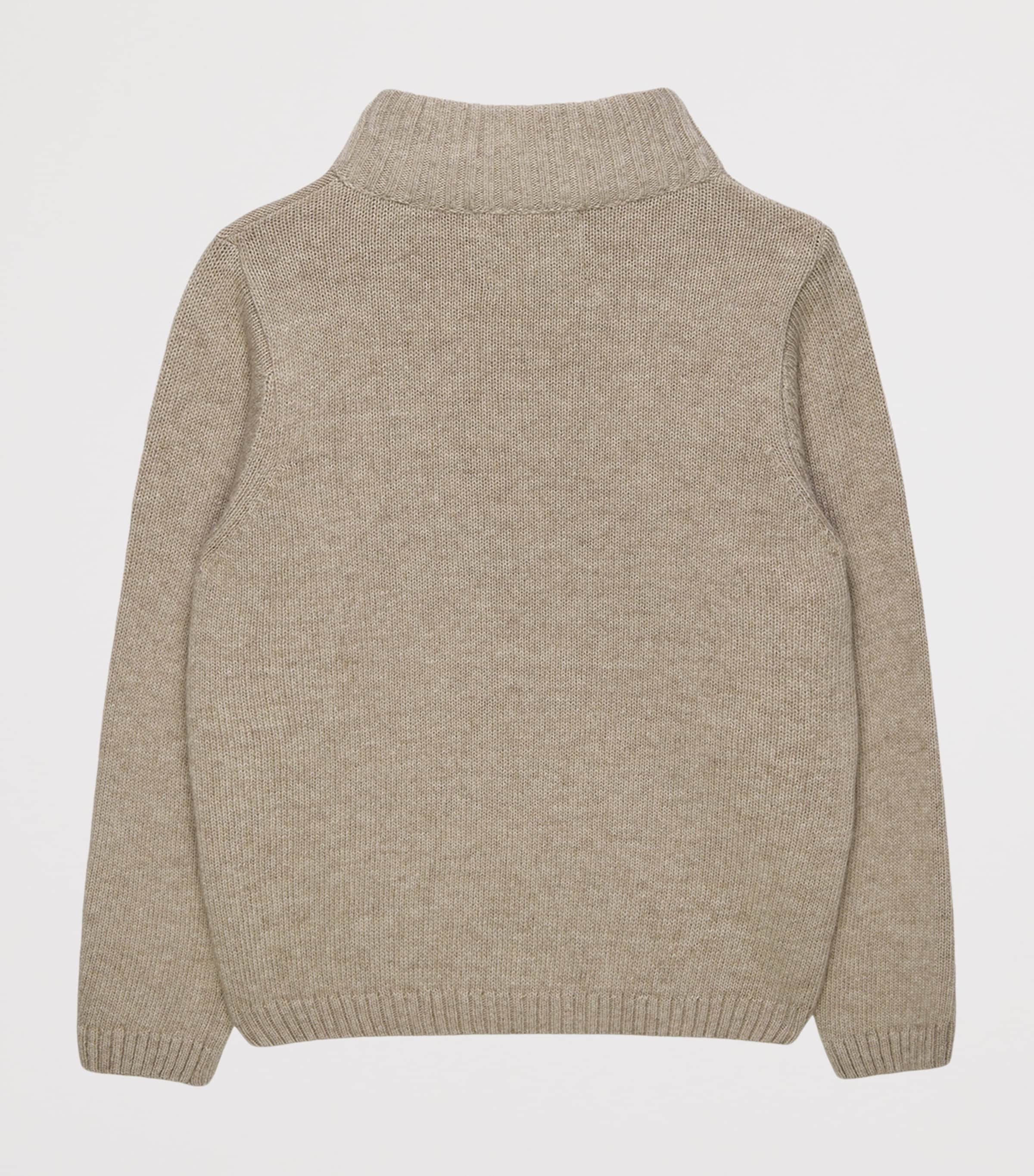 Trotters Wool-Blend Charles Half-Zip Sweater (6-11 Years) Oatmeal Image 2