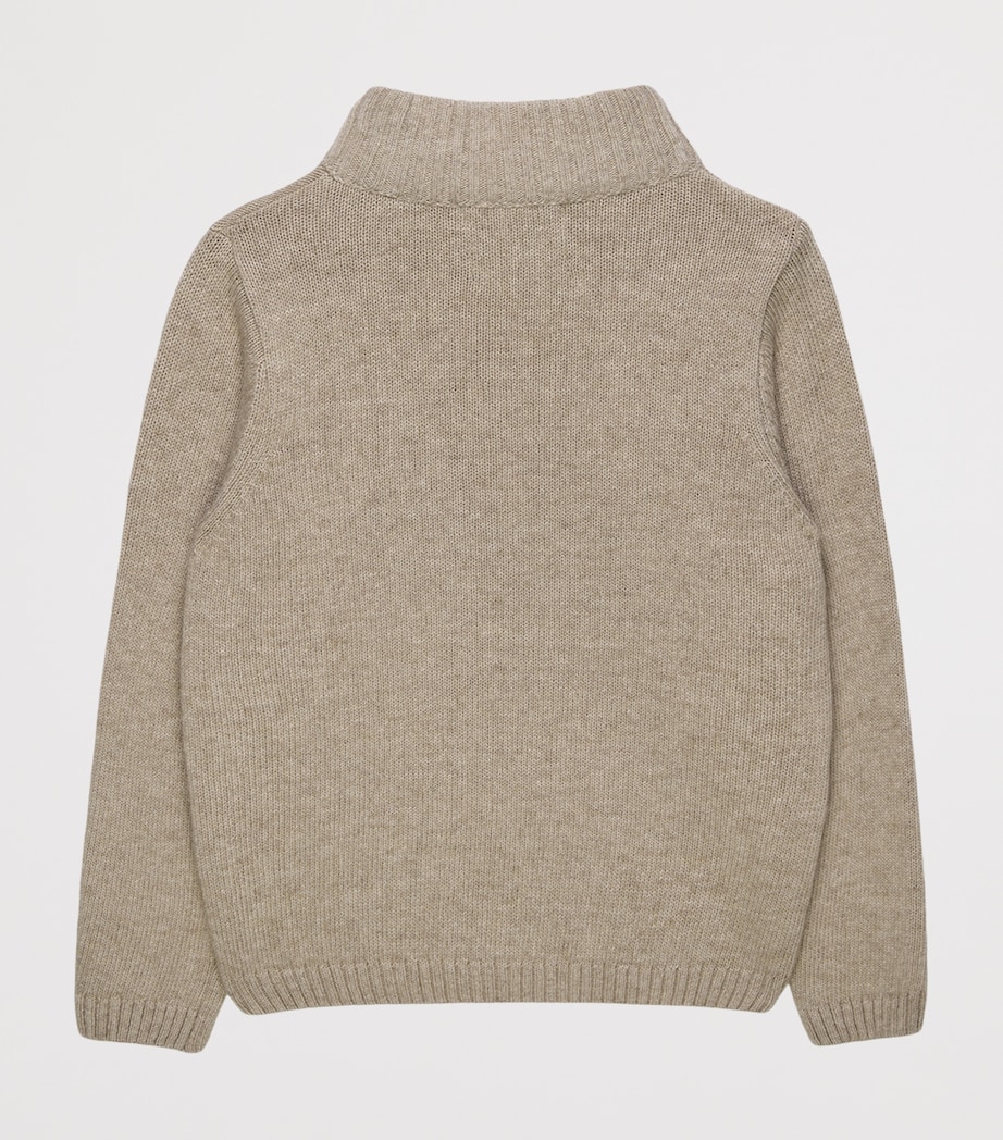 Trotters Wool-Blend Charles Half-Zip Sweater (6-11 Years) Oatmeal Image 2