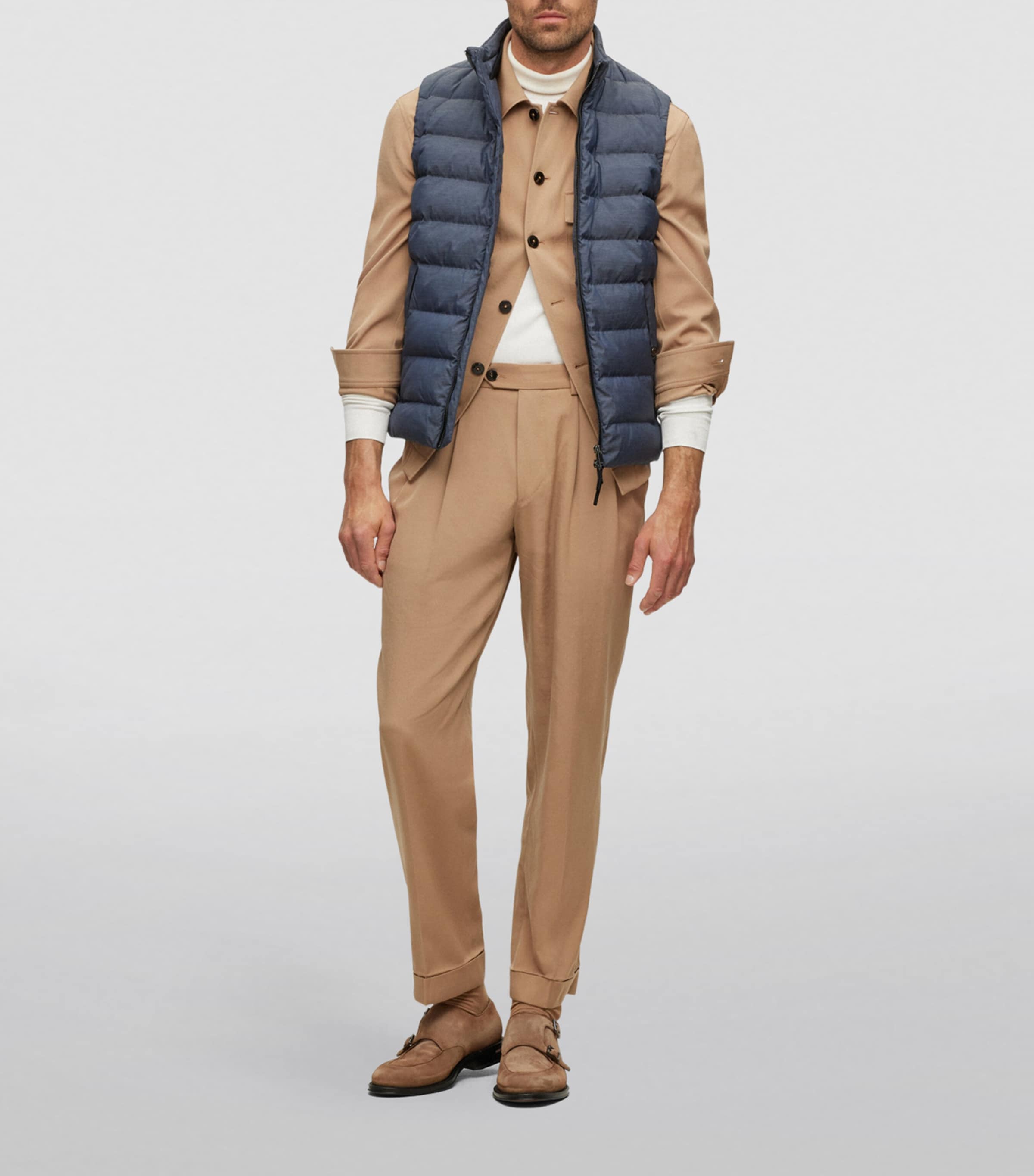 Melange Padded Gilet 404 Image 4