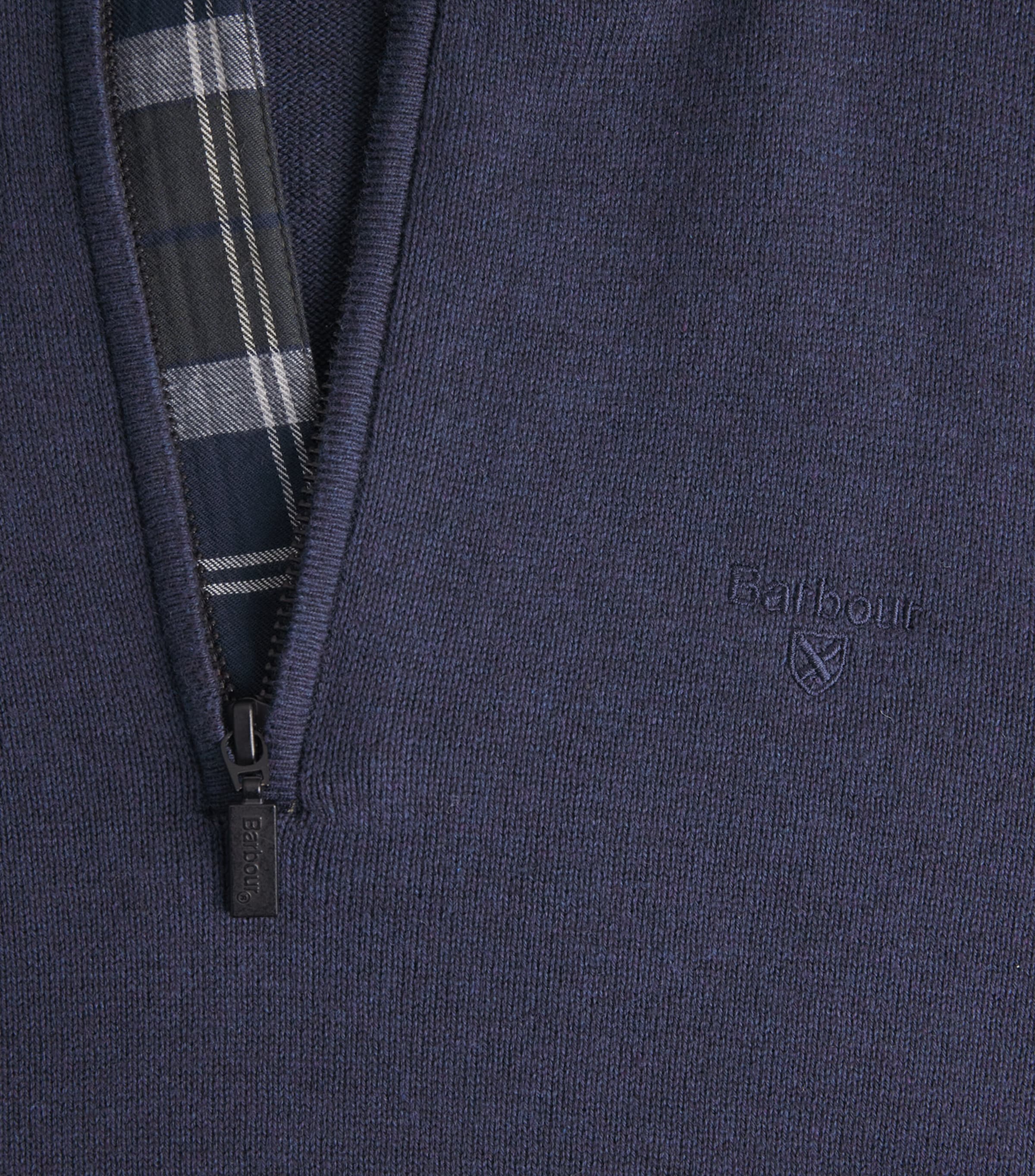 Barbour Mens Cotton Avoch Half-Zip Sweater Navy Marl Image 5