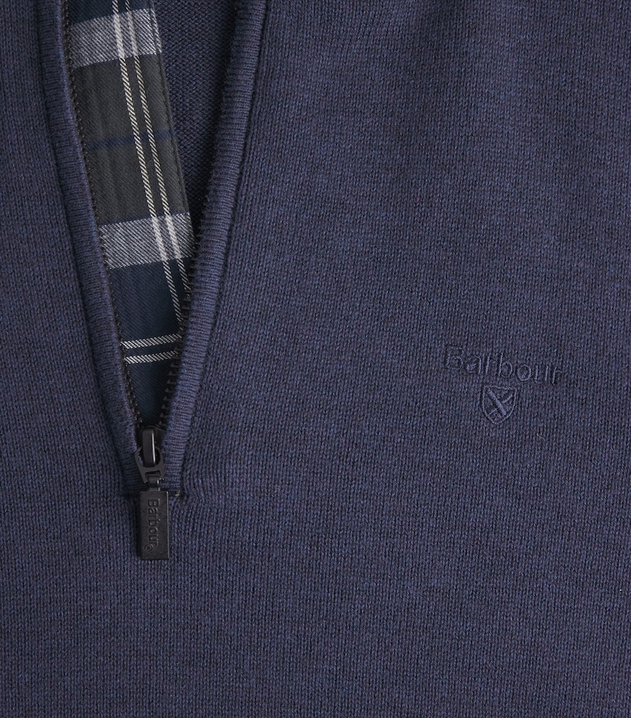 Barbour Mens Cotton Avoch Half-Zip Sweater Navy Marl Image 5
