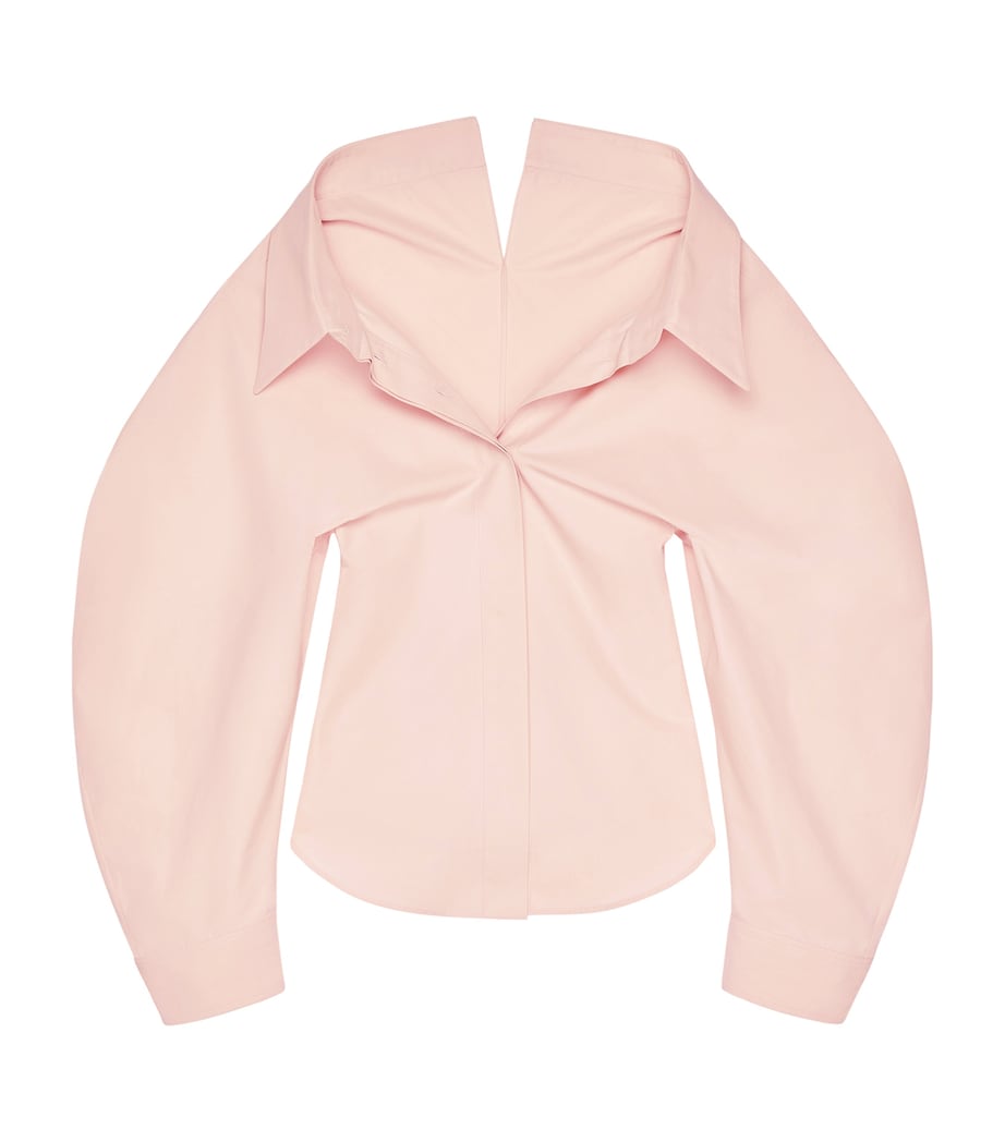Givenchy Womens Cotton Slashed Shirt Silk Pink Image 1