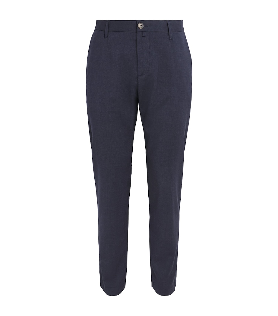 Jacob Cohën Mens Cotton Straight Chinos Dark Blue Image 1
