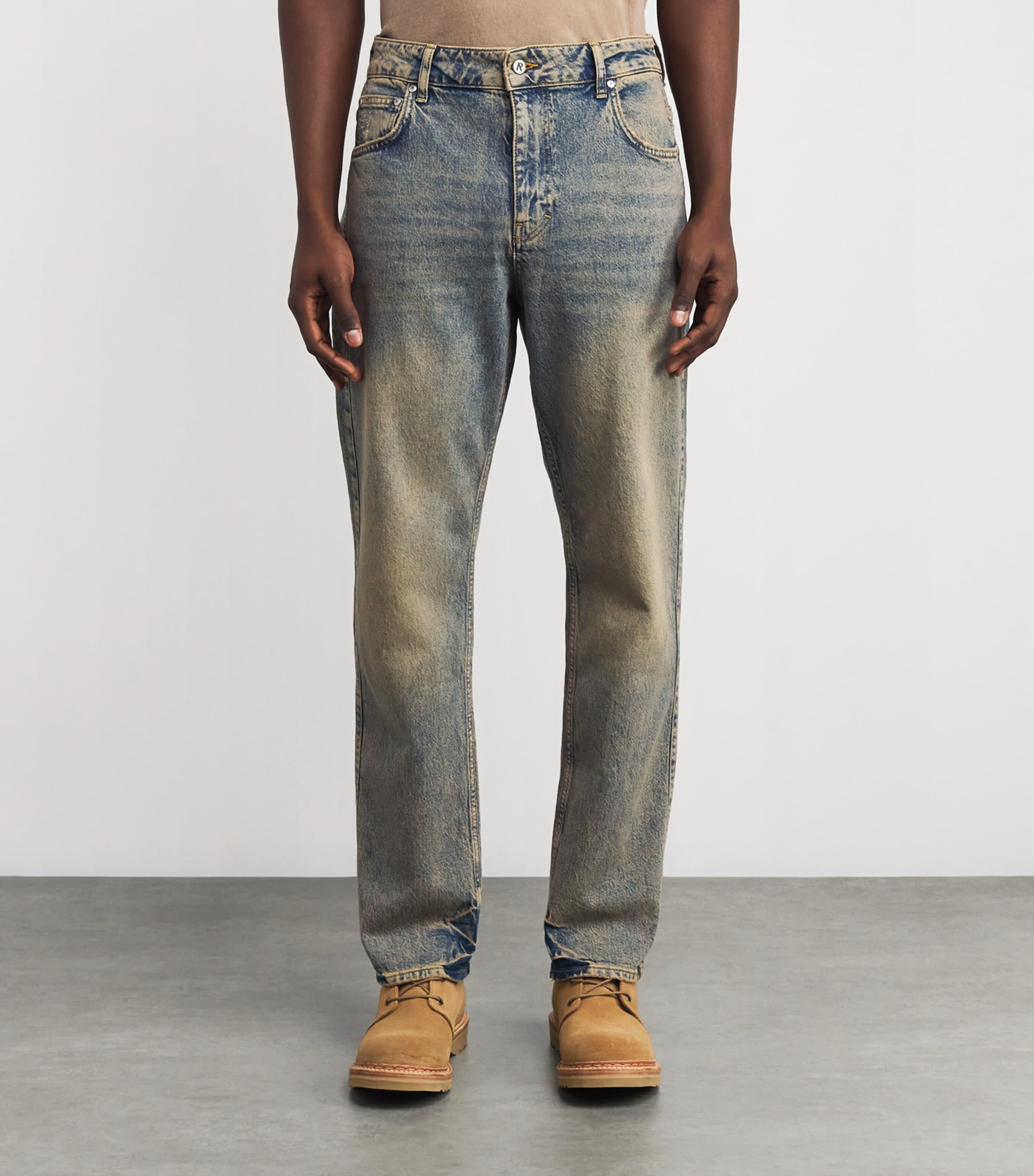 Bleached Straight Jeans BLUE CREAM Image 3