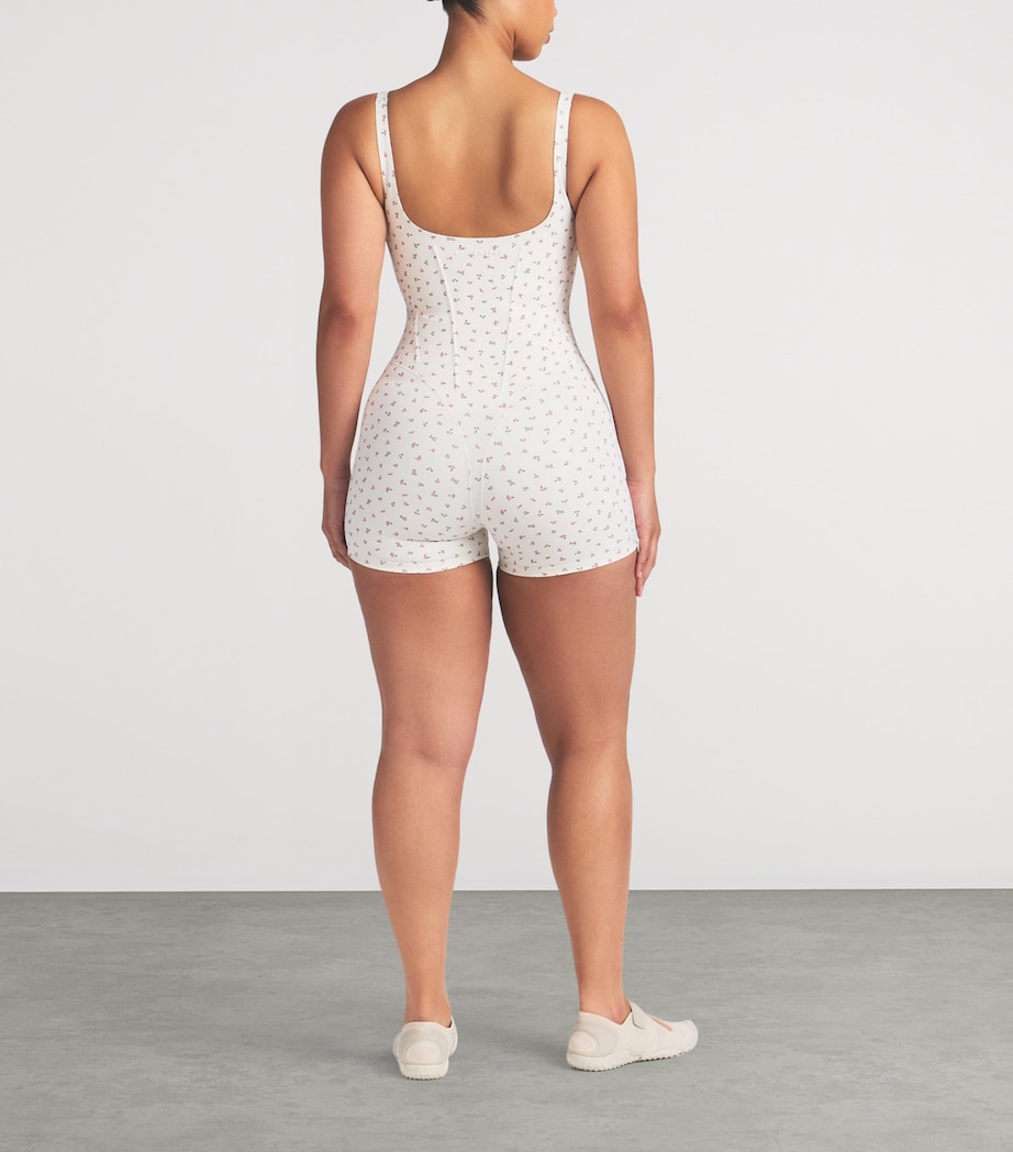 NikeSKIMS Womens NikeSKIMS Corset Short Bodysuit Ditzy Floral Print Image 7