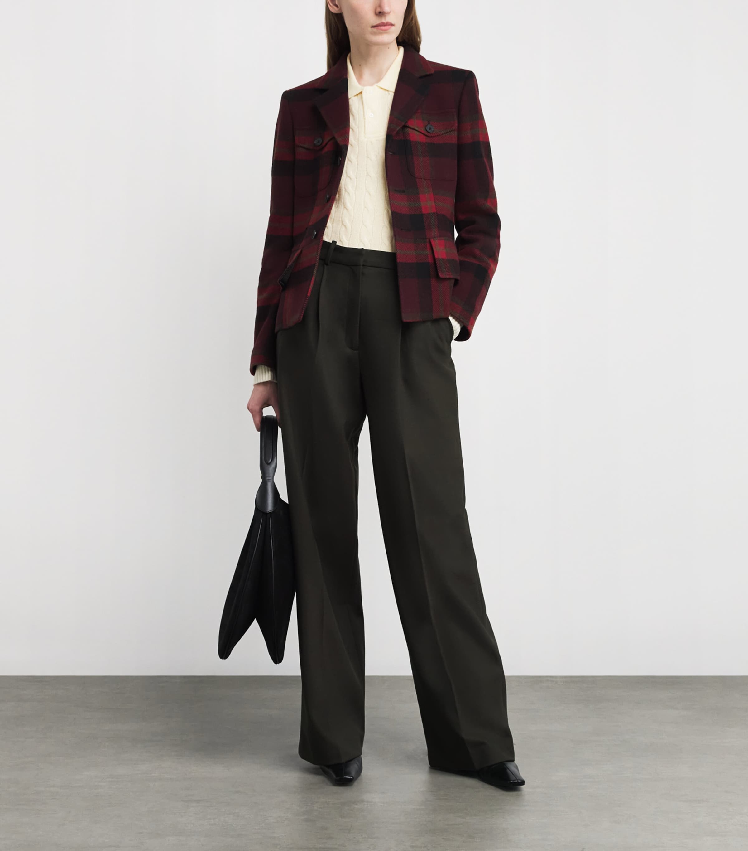 Wool-Cashmere Cable-Knit Polo Sweater AUTHENTIC CREAM Image 2