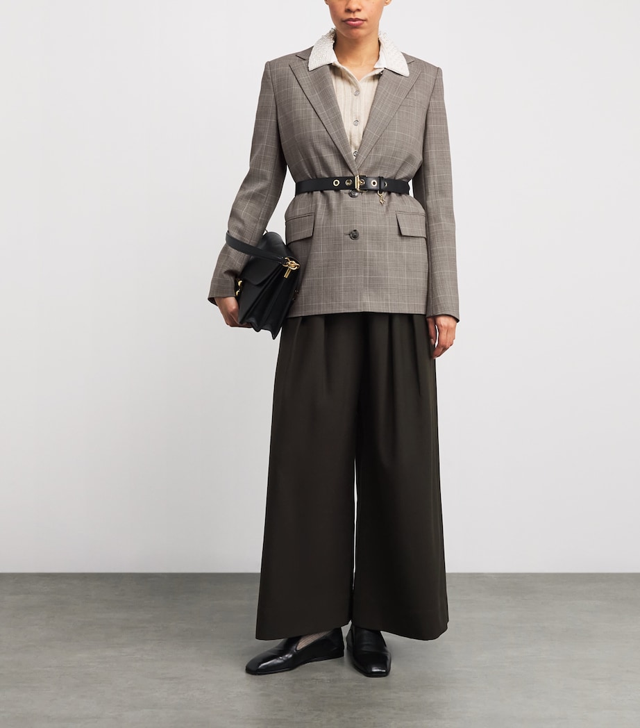 Wool-Blend Check Blazer GREY Image 2